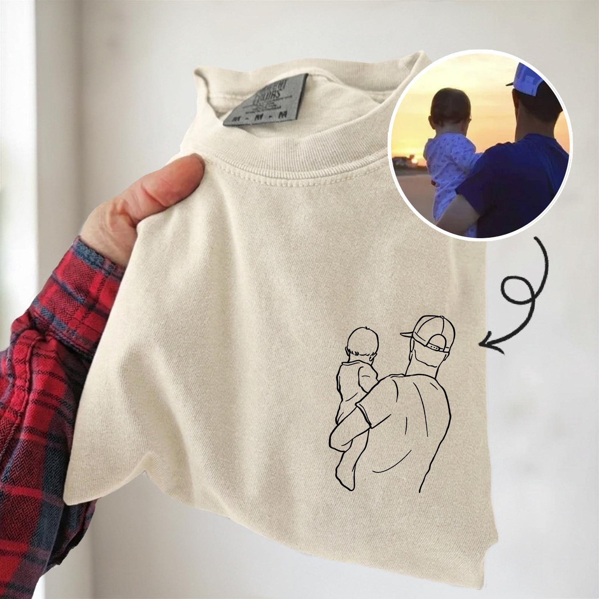 Custom Dad Photo Portrait Shirt, Father's Day Gift from Kids, New Dad Shirts
