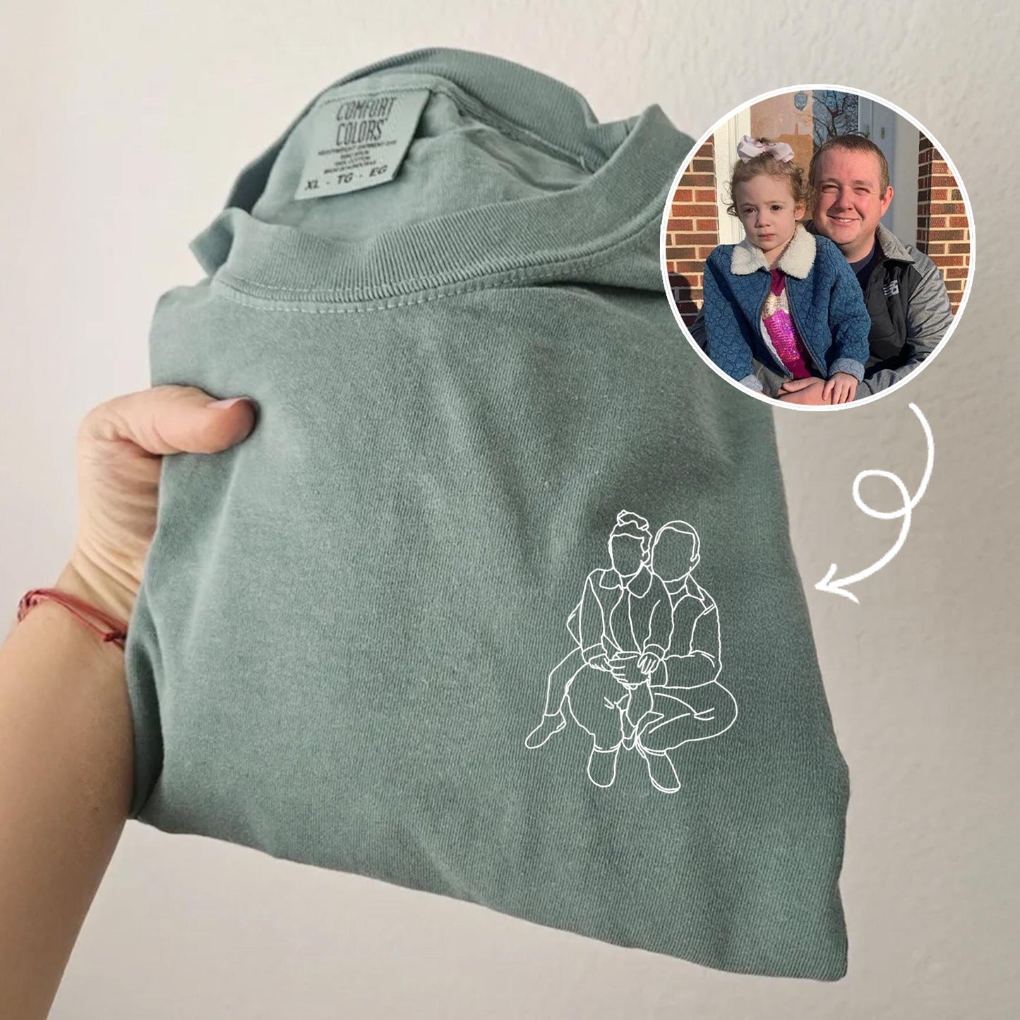 Custom Dad Photo Portrait Shirt, Father's Day Gift from Kids, New Dad Shirts