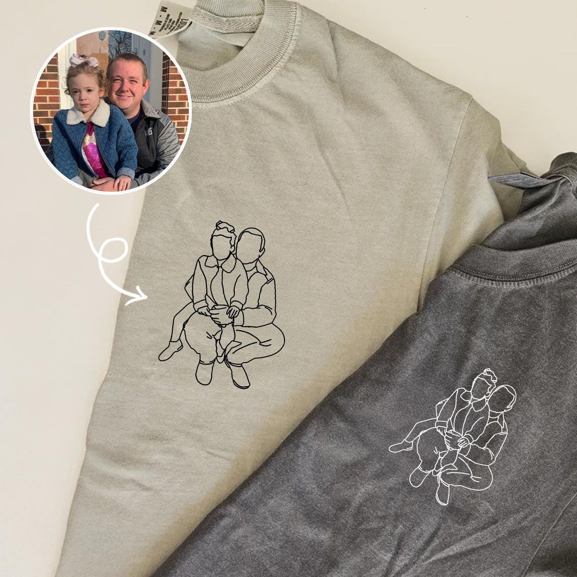 Custom Dad Photo Portrait Shirt, Father's Day Gift from Kids, New Dad Shirts