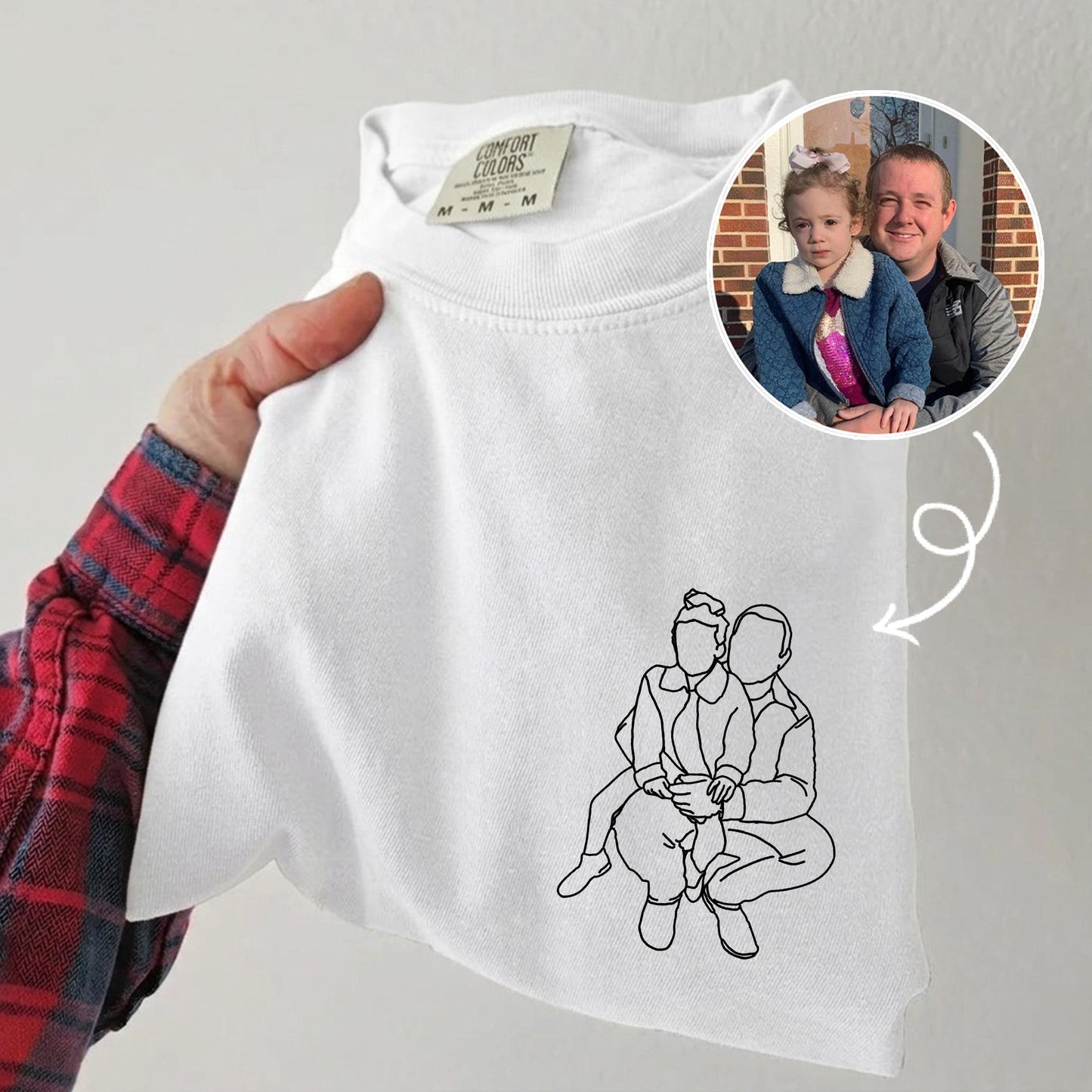 Custom Dad Photo Portrait Shirt, Father's Day Gift from Kids, New Dad Shirts