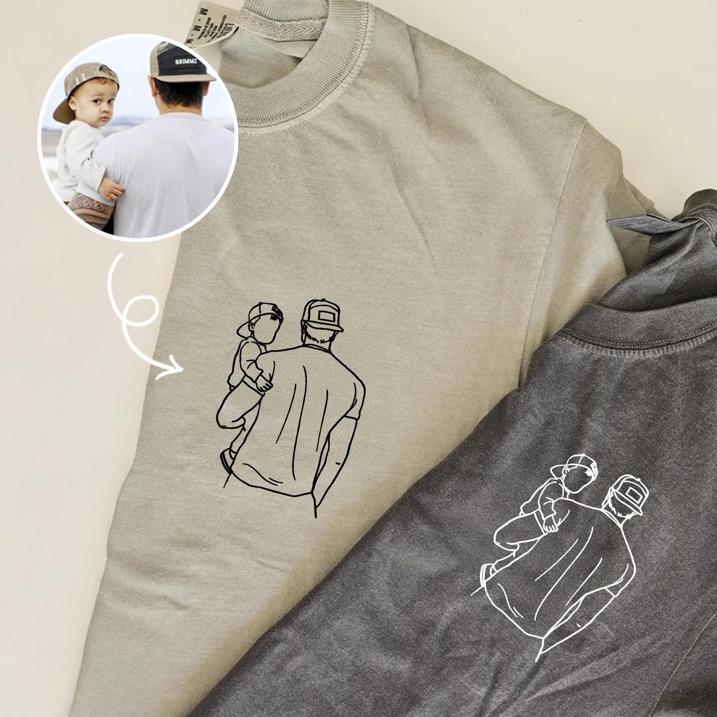 Custom Dad Portrait Shirt, Portrait From Photo Father's Day Shirt, Gift for Dad, Daddy, 1st Fathers Day Gift for Husband