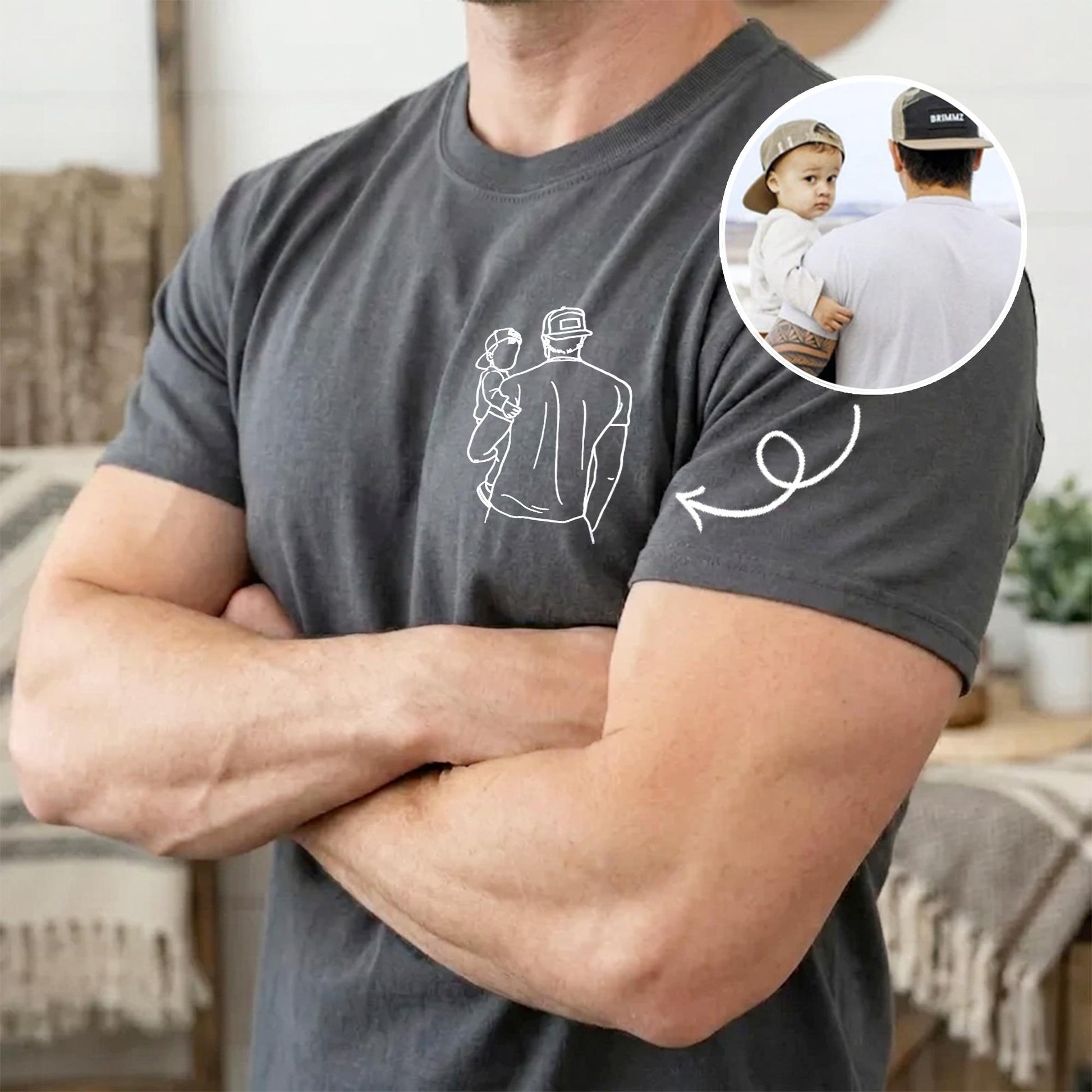Custom Dad Portrait Shirt, Portrait From Photo Father's Day Shirt, Gift for Dad, Daddy, 1st Fathers Day Gift for Husband