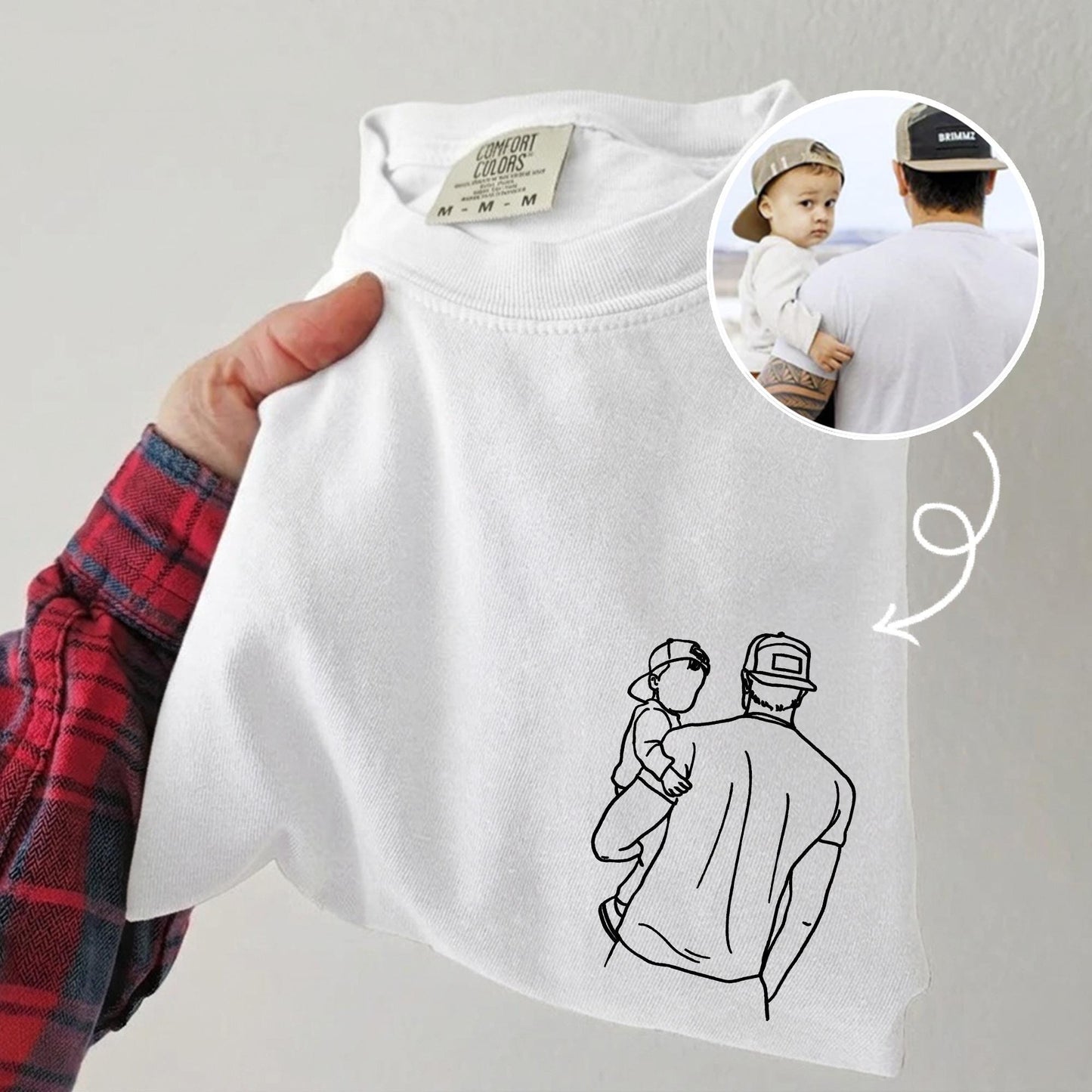 Custom Dad Portrait Shirt, Portrait From Photo Father's Day Shirt, Gift for Dad, Daddy, 1st Fathers Day Gift for Husband