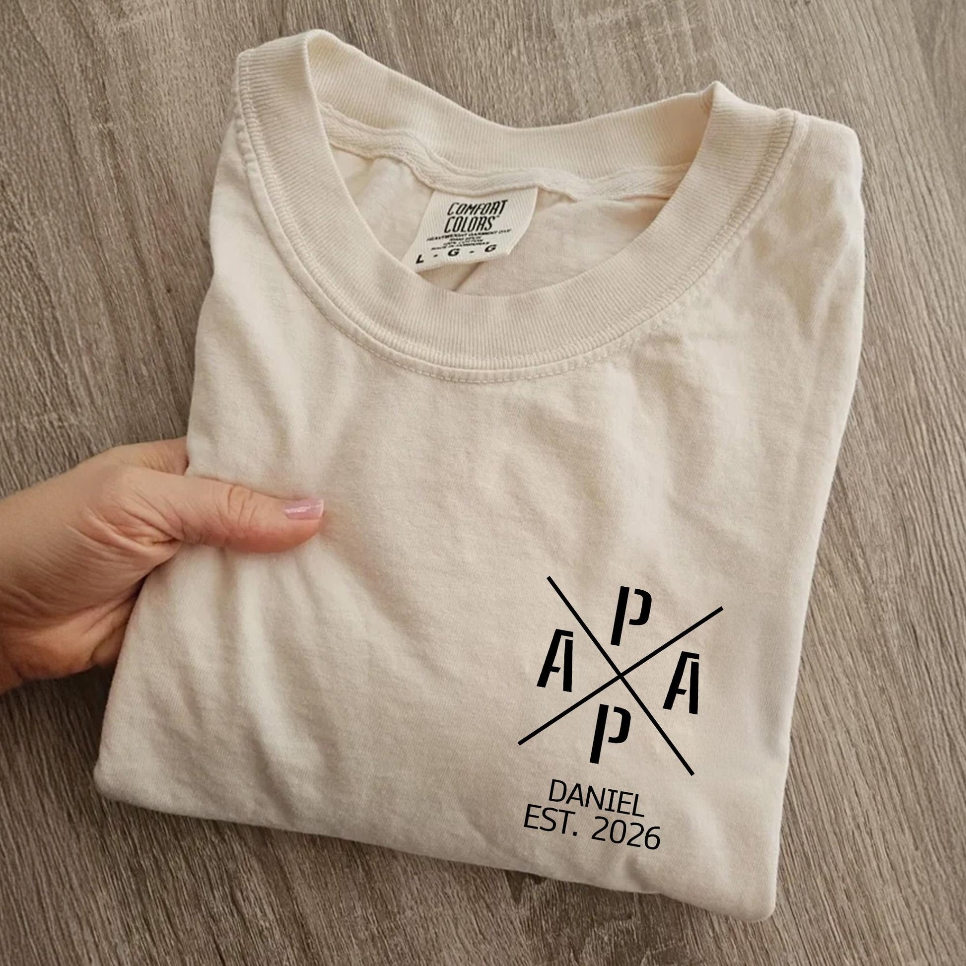 Custom Papa Est T-Shirt, Personalized Dad Shirt With Kid Name, First Father's Day Shirt Gift for Dad, New Dad Gifts