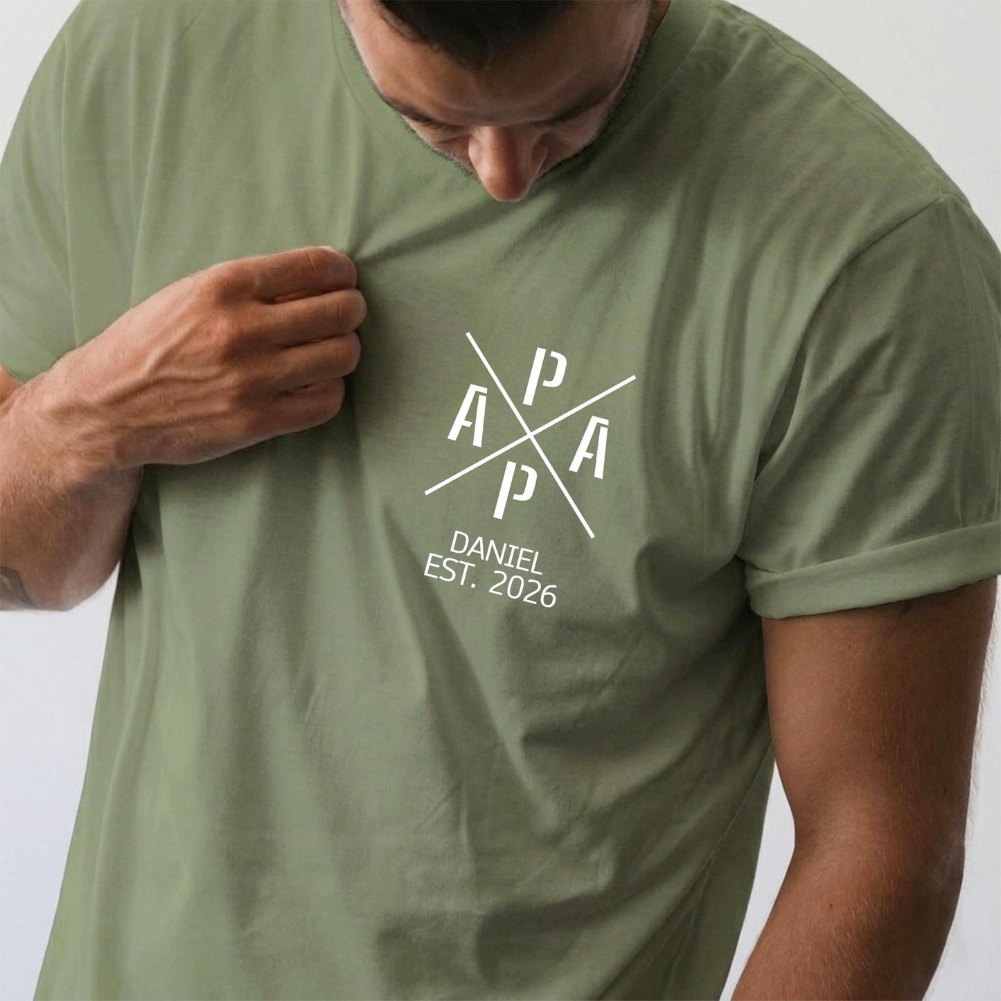 Custom Papa Est T-Shirt, Personalized Dad Shirt With Kid Name, First Father's Day Shirt Gift for Dad, New Dad Gifts