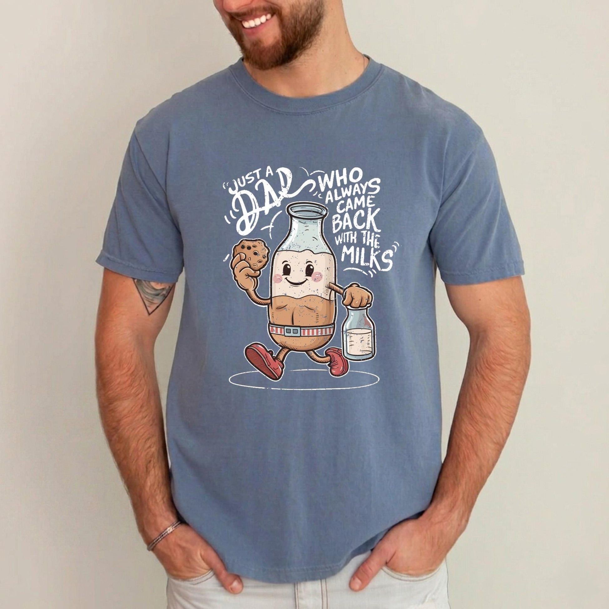 Dad Always Came Back With The Milks Shirt, Funny Father's Day Gift for Husband, New Dad T-Shirt