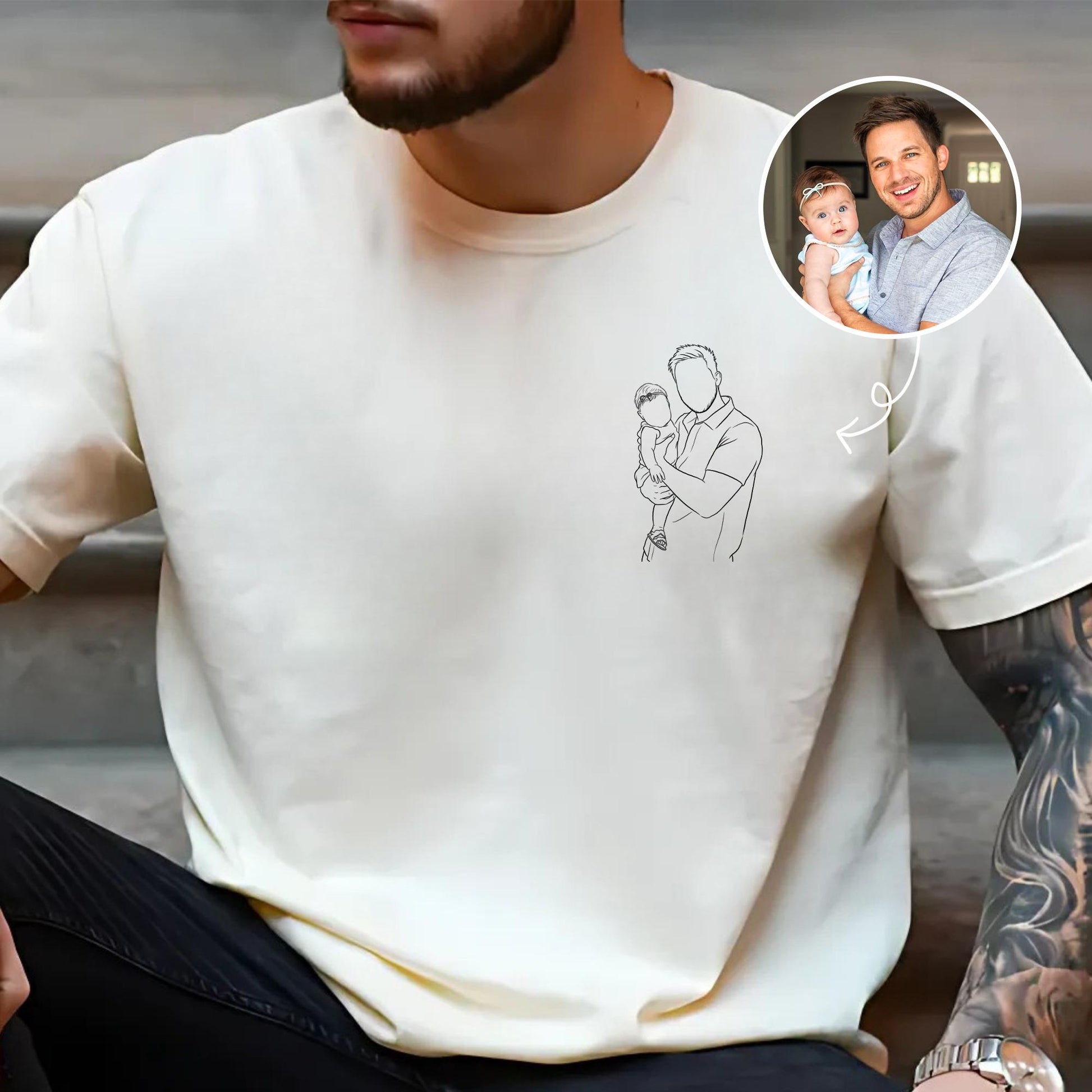 Custom Dad Shirt: Dads Portrait From Photo Shirts, Dads Birthday Gifts, First Time Dad Gift, Fathers Day Shirt Gift for Dads