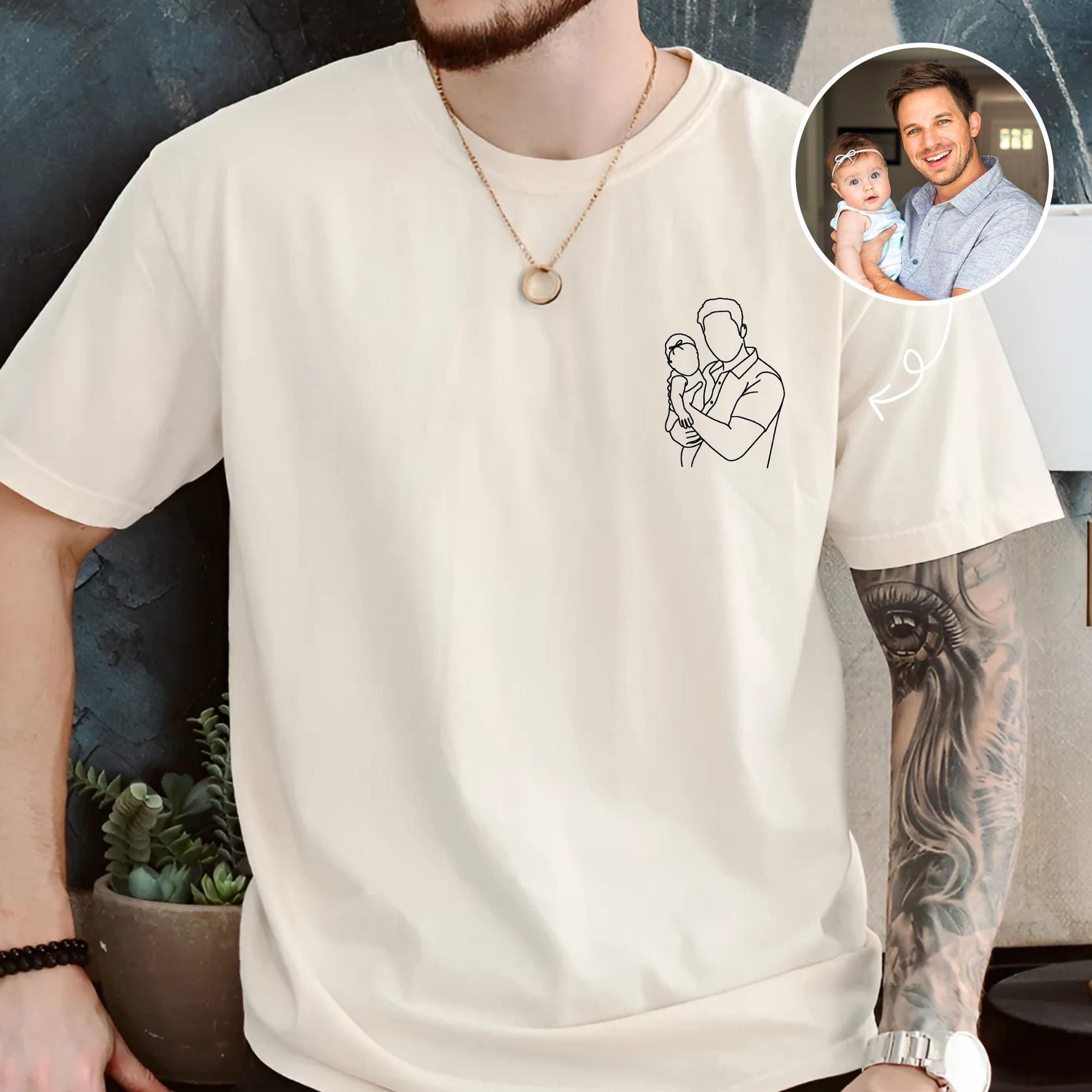 Custom Dad Shirt: Dads Portrait From Photo Shirts, Dads Birthday Gifts, First Time Dad Gift, Fathers Day Shirt Gift for Dads