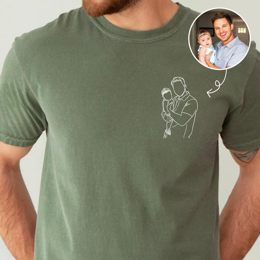 Custom Dad Shirt: Dads Portrait From Photo Shirts, Dads Birthday Gifts, First Time Dad Gift, Fathers Day Shirt Gift for Dads
