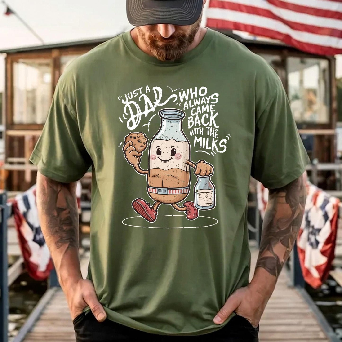 Dad Always Came Back With The Milks Shirt, Funny Father's Day Gift for Husband, New Dad T-Shirt