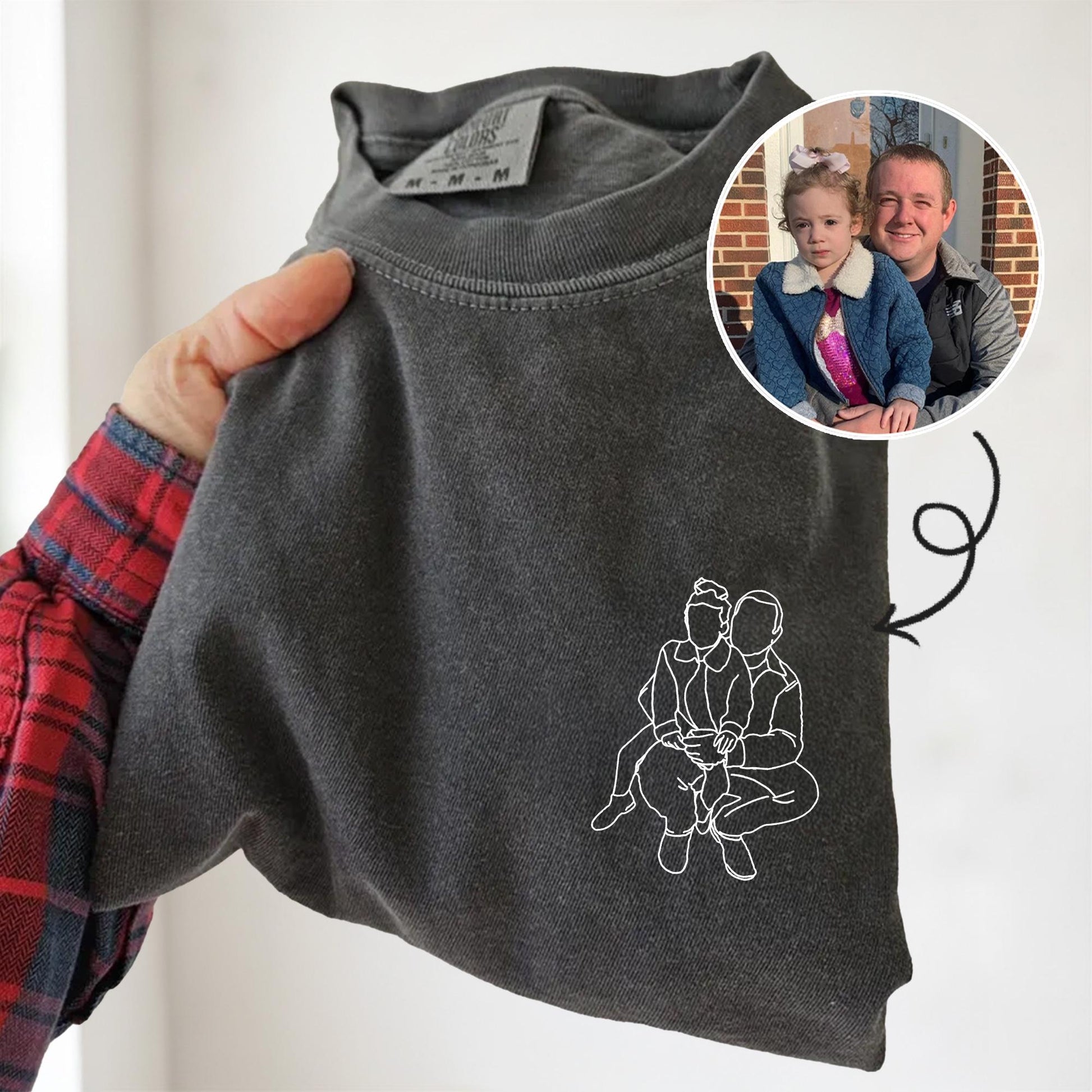 Custom Dad Photo Portrait Shirt, Father's Day Gift from Kids, New Dad Shirts