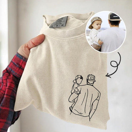 Custom Dad Portrait Shirt, Portrait From Photo Father's Day Shirt, Gift for Dad, Daddy, 1st Fathers Day Gift for Husband