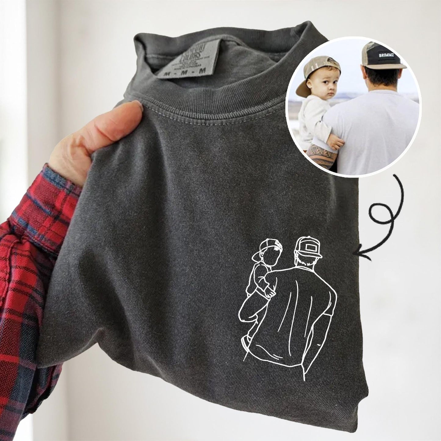 Custom Dad Portrait Shirt, Portrait From Photo Father's Day Shirt, Gift for Dad, Daddy, 1st Fathers Day Gift for Husband