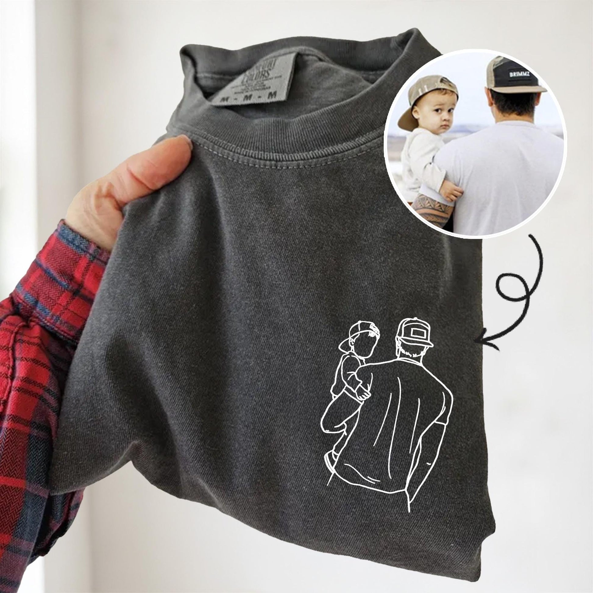 Custom Dad Portrait Shirt, Portrait From Photo Father's Day Shirt, Gift for Dad, Daddy, 1st Fathers Day Gift for Husband