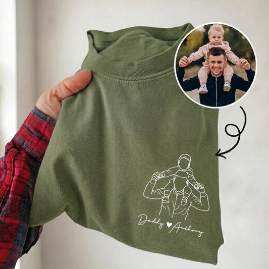 Personalized Dad Shirt, Custom Dad Portrait From Photo Shirt, Father's Day Shirt Gift for Husband, Dad Birthday Gift from Baby