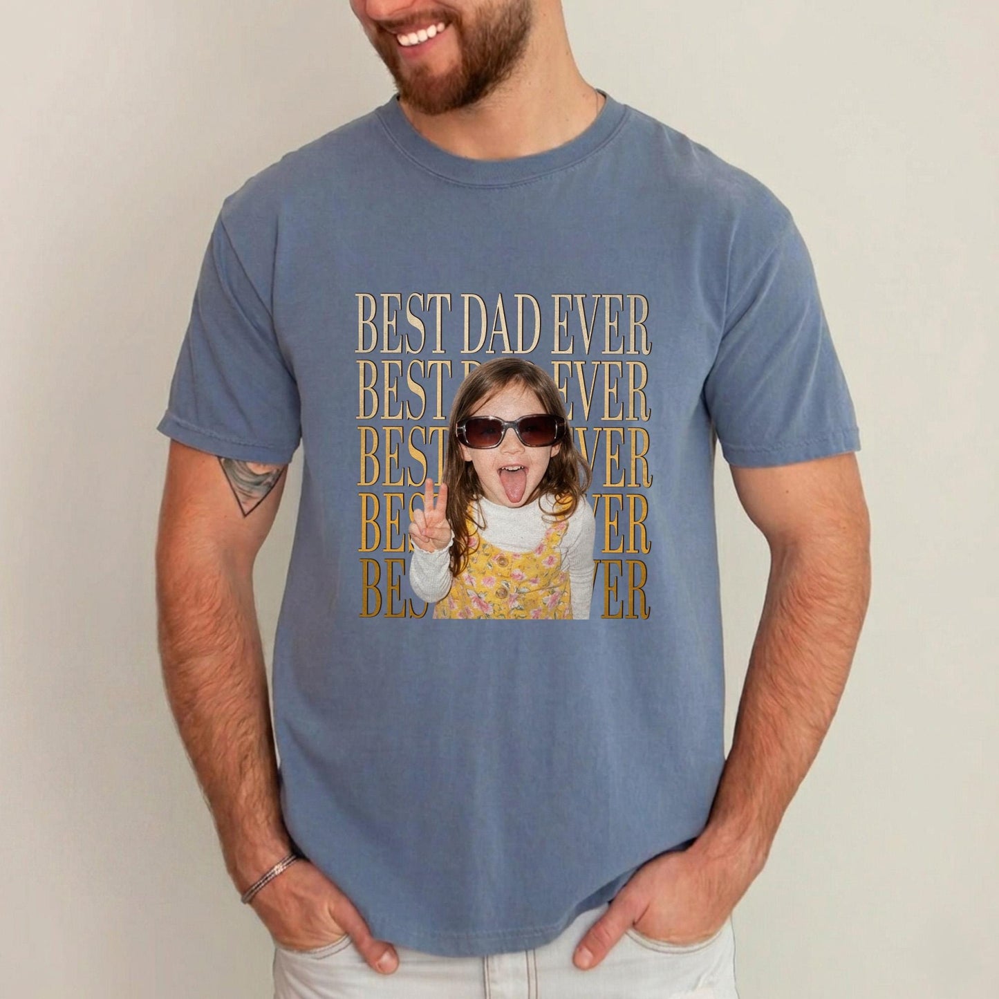 Custom Dad Photo Shirt, Personalized Kid Photo Shirt Gift for Dad, Father's Day Shirt Gift From Kid, New Dad Shirt