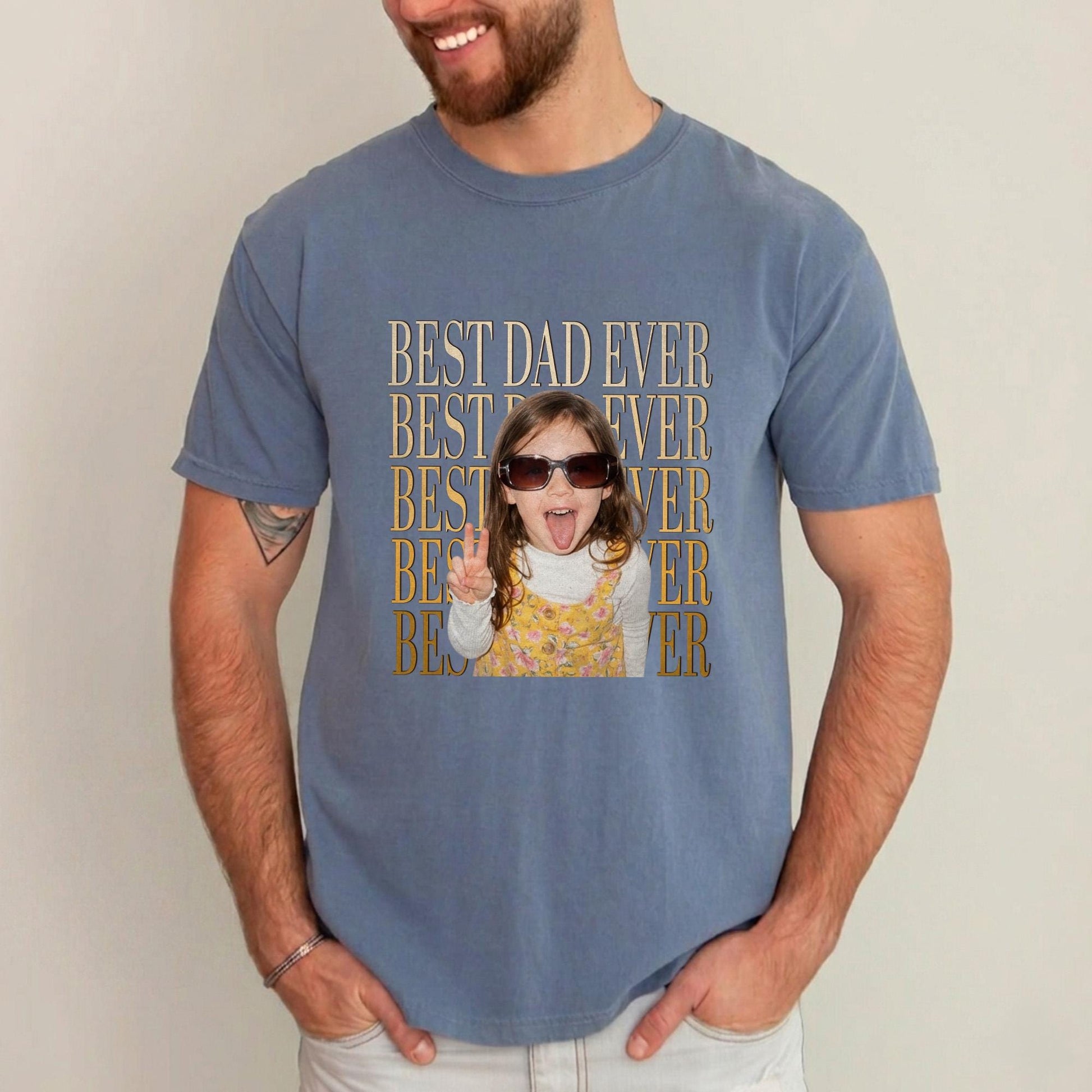 Custom Dad Photo Shirt, Personalized Kid Photo Shirt Gift for Dad, Father's Day Shirt Gift From Kid, New Dad Shirt