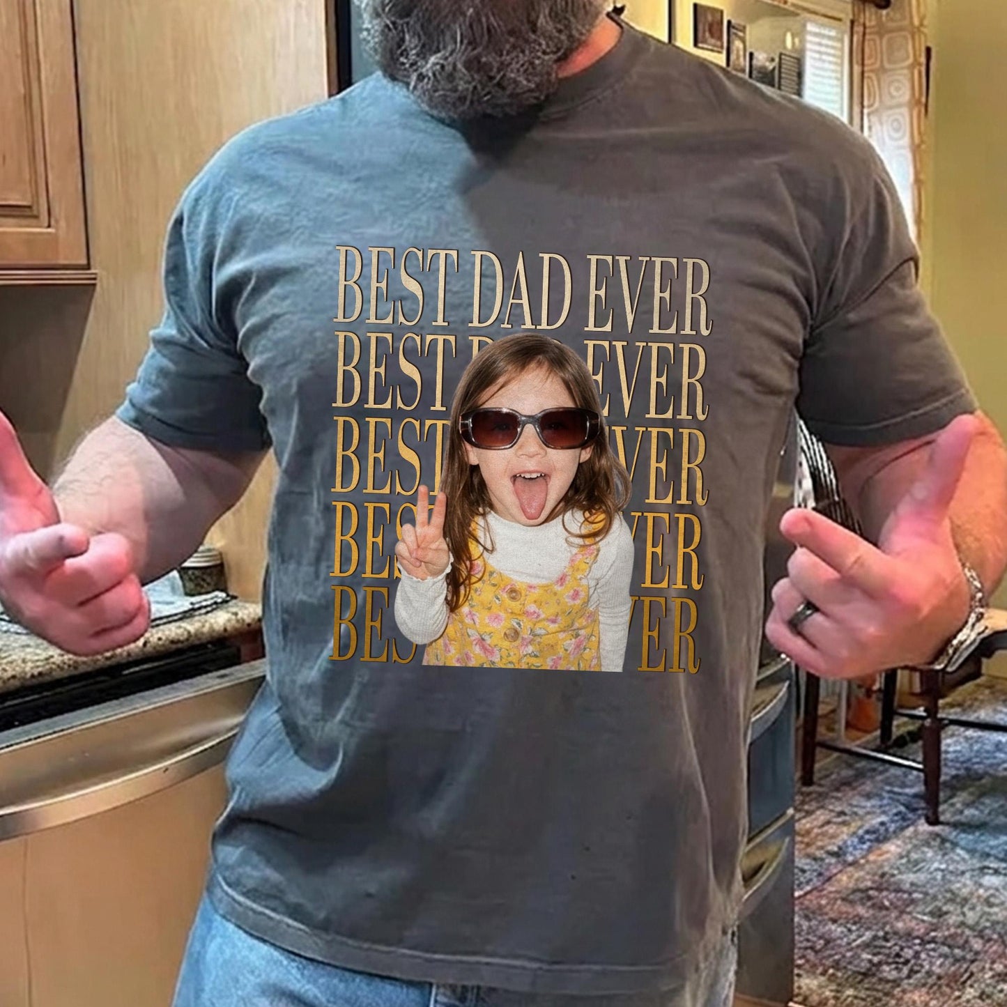 Custom Dad Photo Shirt, Personalized Kid Photo Shirt Gift for Dad, Father's Day Shirt Gift From Kid, New Dad Shirt