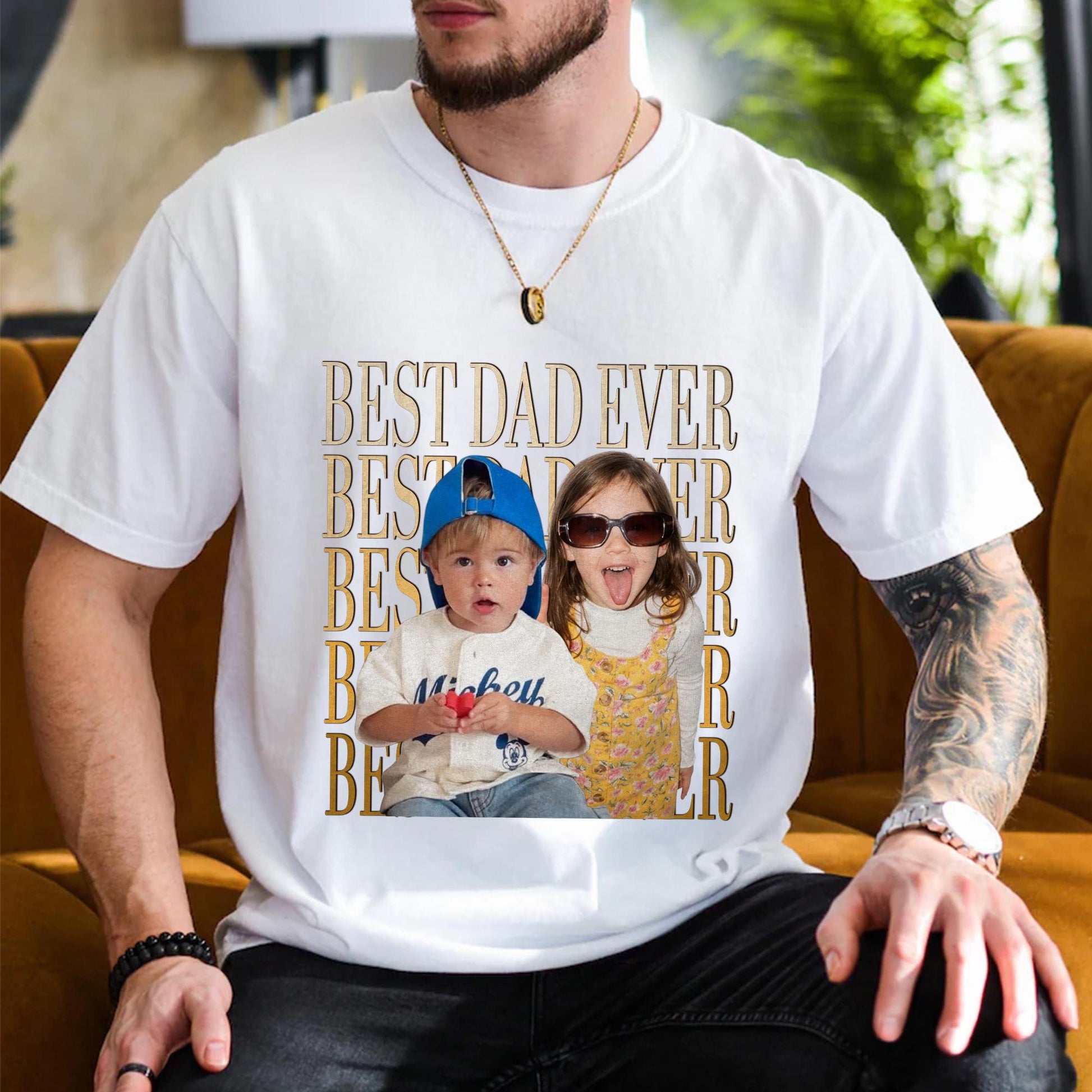 Custom Dad Photo Shirt, Personalized Kid Photo Shirt Gift for Dad, Father's Day Shirt Gift From Kid, New Dad Shirt