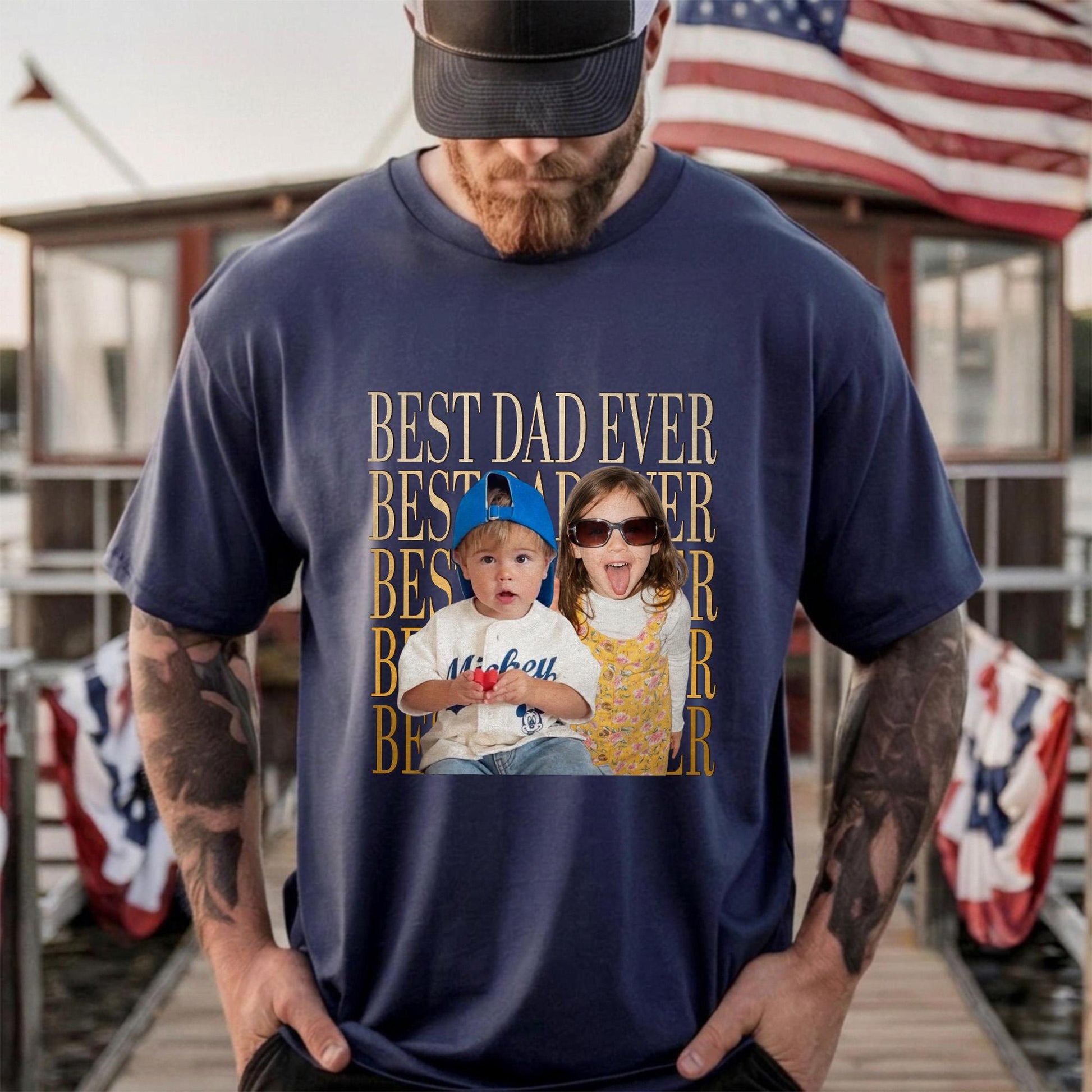 Custom Dad Photo Shirt, Personalized Kid Photo Shirt Gift for Dad, Father's Day Shirt Gift From Kid, New Dad Shirt