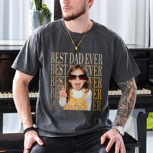 Custom Dad Photo Shirt, Personalized Kid Photo Shirt Gift for Dad, Father's Day Shirt Gift From Kid, New Dad Shirt