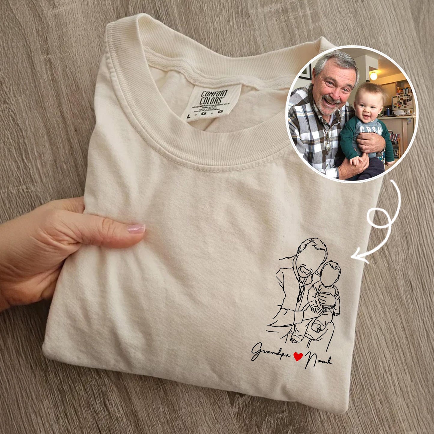Personalized Grandpa Shirt, Custom Grandpa Photo T-Shirt, Father's Day Gift for Dad, Grandfather Birthday Gift from New Baby