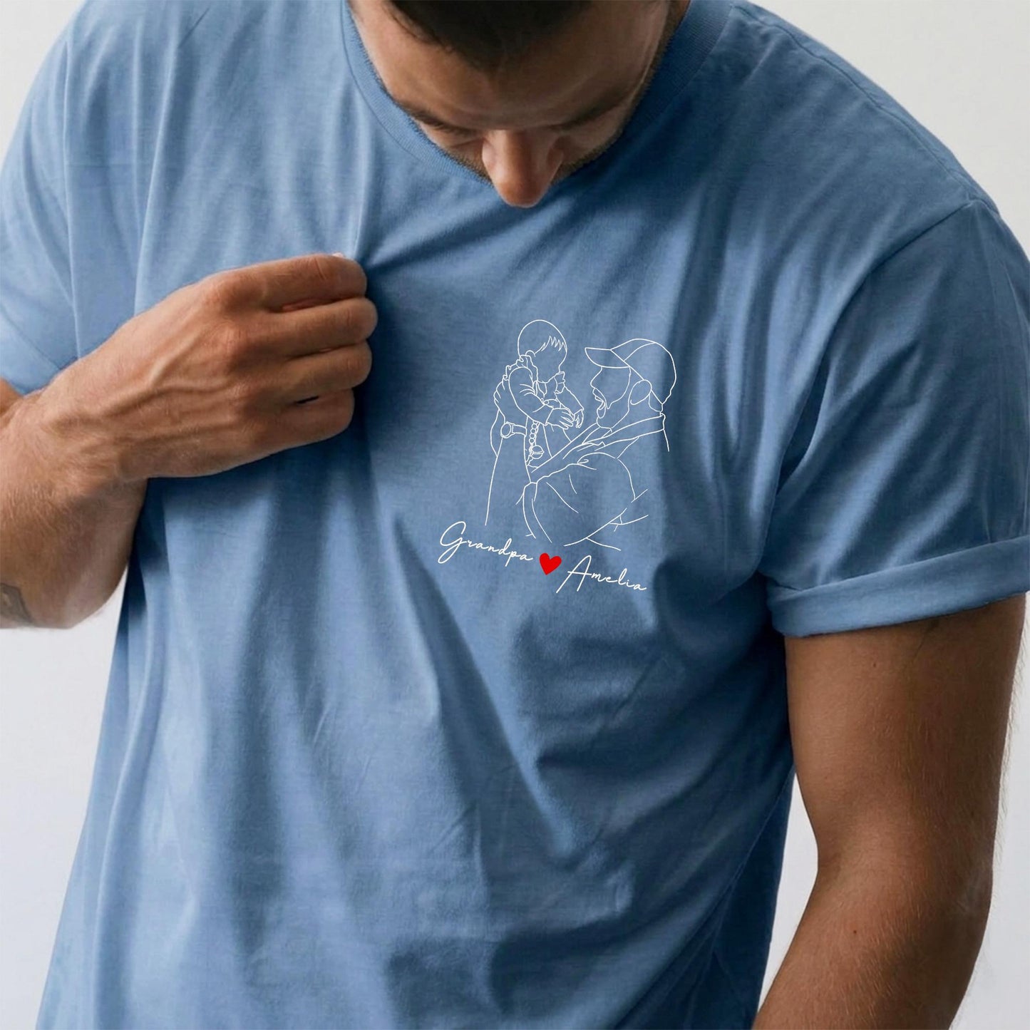 Personalized Grandpa Shirt, Custom Grandpa Photo T-Shirt, Father's Day Gift for Dad, Grandfather Birthday Gift from New Baby