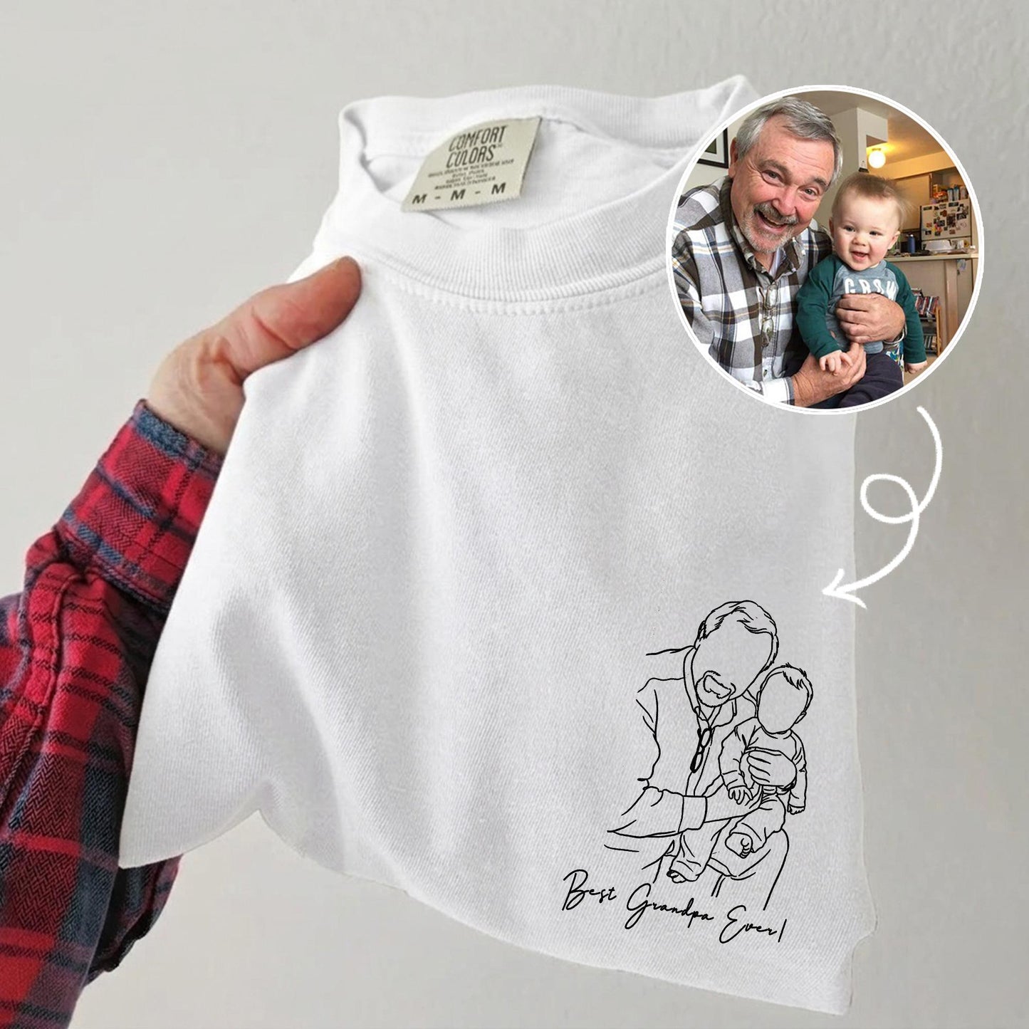 Personalized Grandpa Shirt, Custom Grandpa Photo T-Shirt, Father's Day Gift for Dad, Grandfather Birthday Gift from New Baby