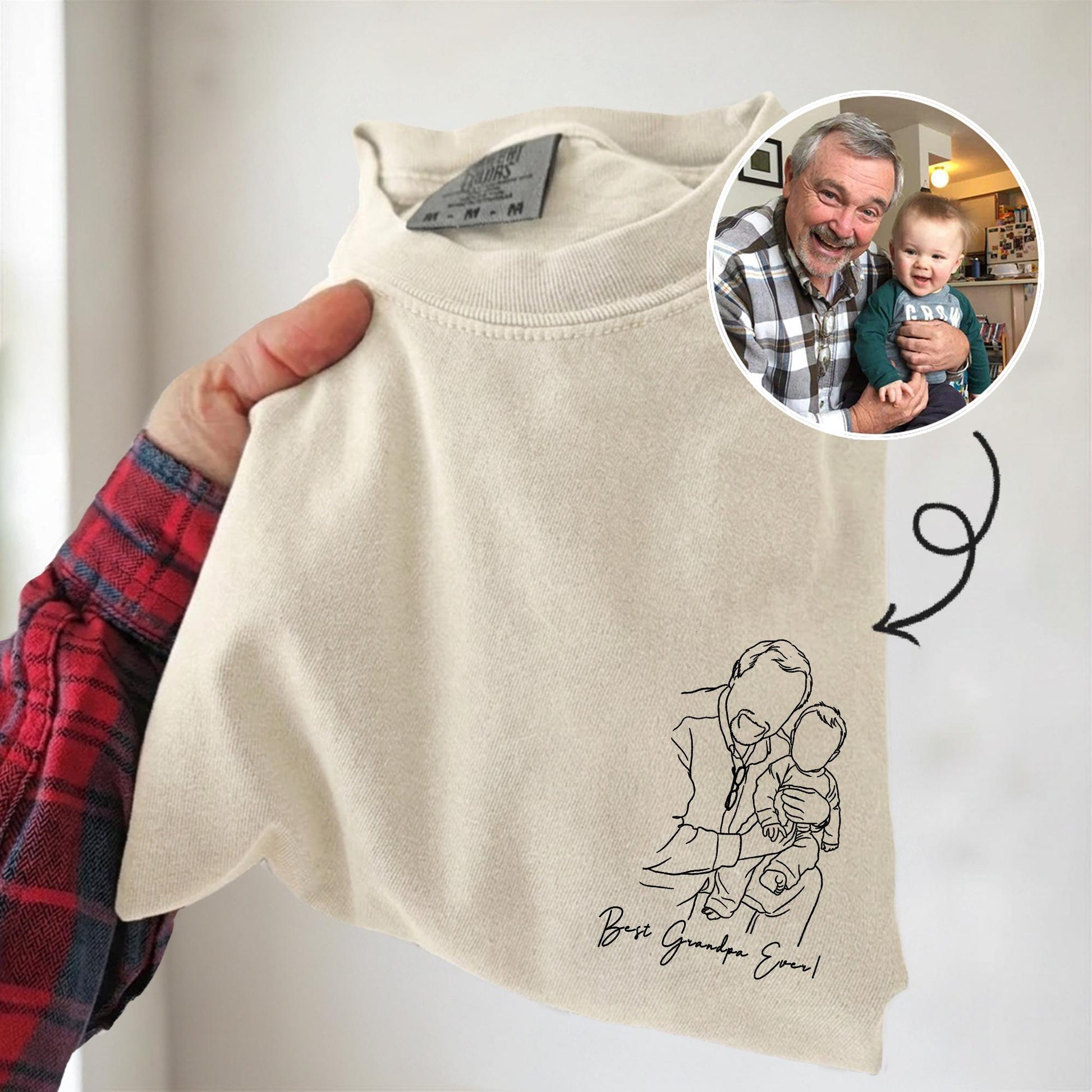 Personalized Grandpa Shirt, Custom Grandpa Photo T-Shirt, Father's Day Gift for Dad, Grandfather Birthday Gift from New Baby