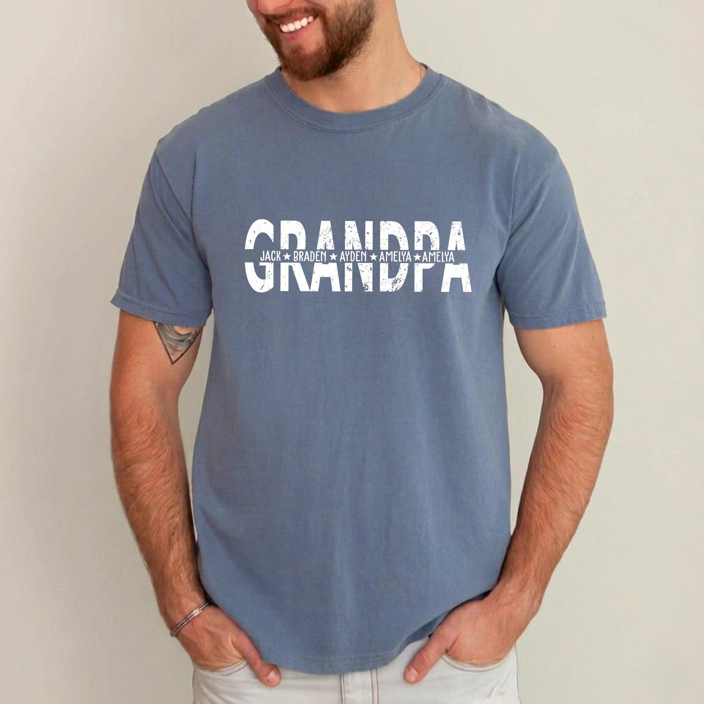 Custom Grandpa Shirt, Grandpa Shirt With Grandkids Names, Father's Day Shirt Gift for Dad, Grandfather