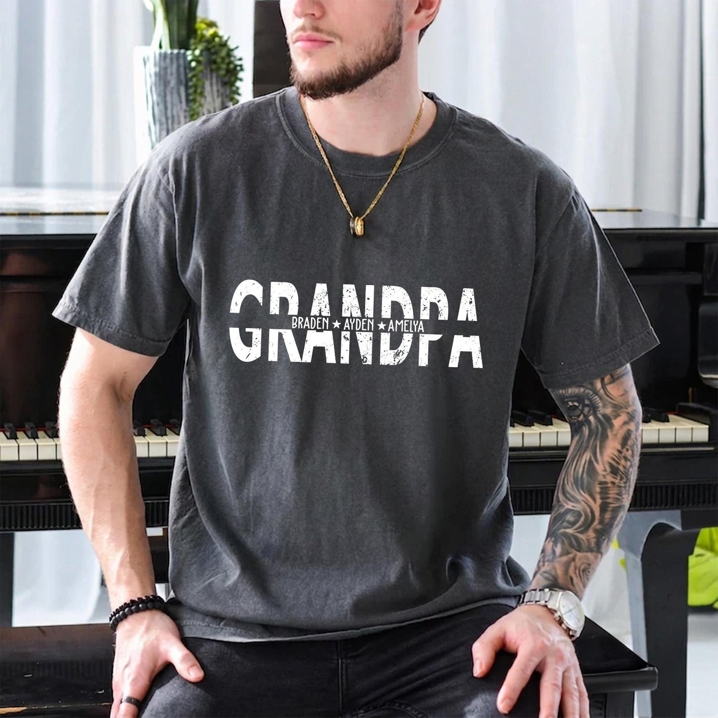 Custom Grandpa Shirt, Grandpa Shirt With Grandkids Names, Father's Day Shirt Gift for Dad, Grandfather