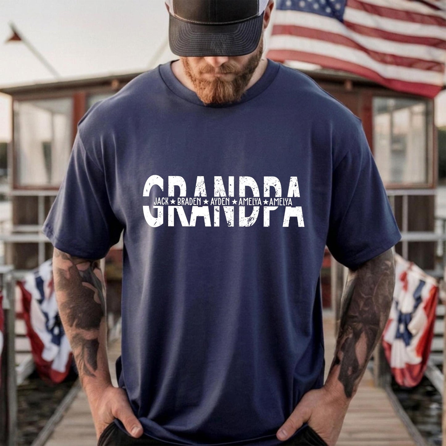 Custom Grandpa Shirt, Grandpa Shirt With Grandkids Names, Father's Day Shirt Gift for Dad, Grandfather