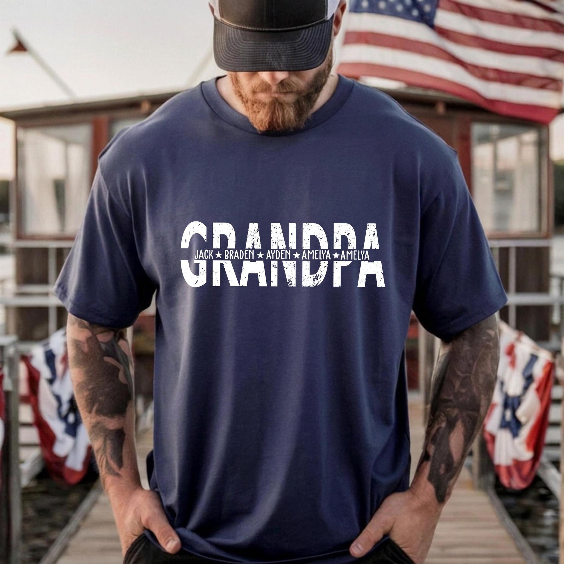Custom Grandpa Shirt, Grandpa Shirt With Grandkids Names, Father's Day Shirt Gift for Dad, Grandfather
