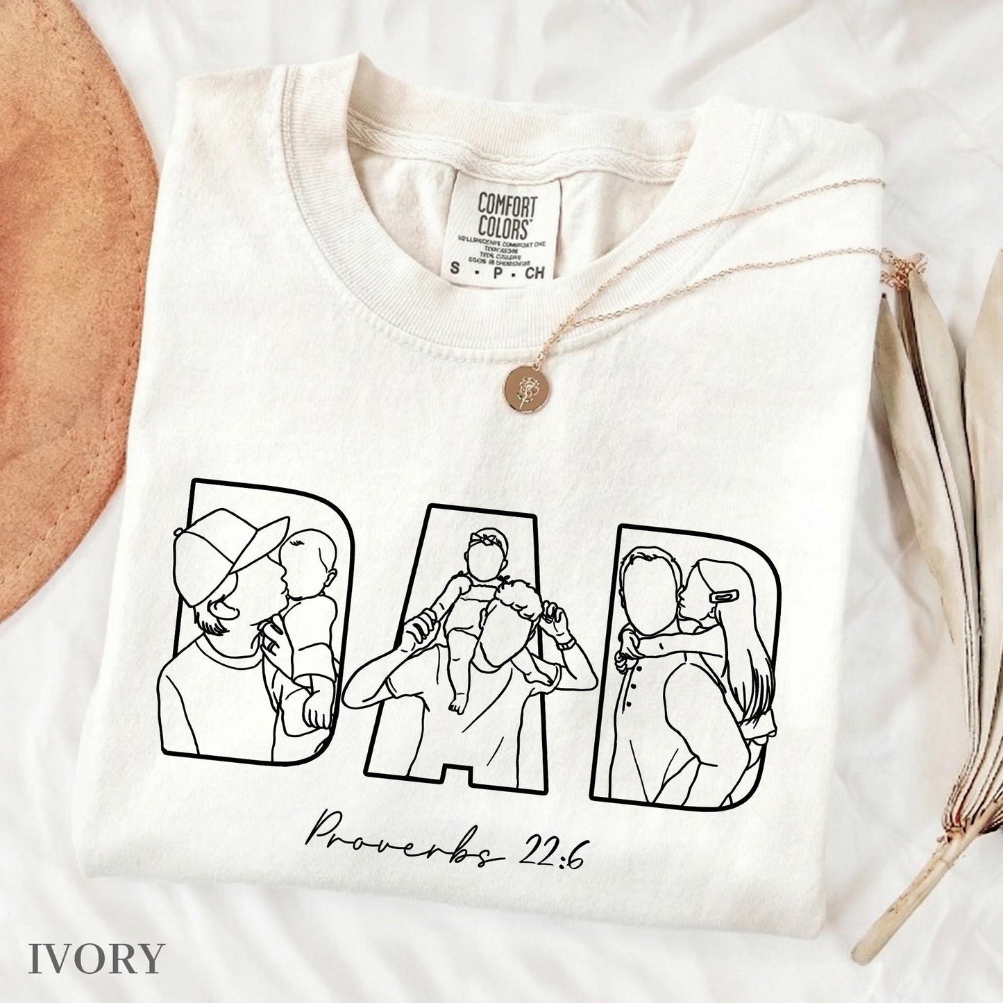 Custom Dad Shirt, Custom Photo Outline Shirt, Father's Day Shirt Gift for Dad Christian
