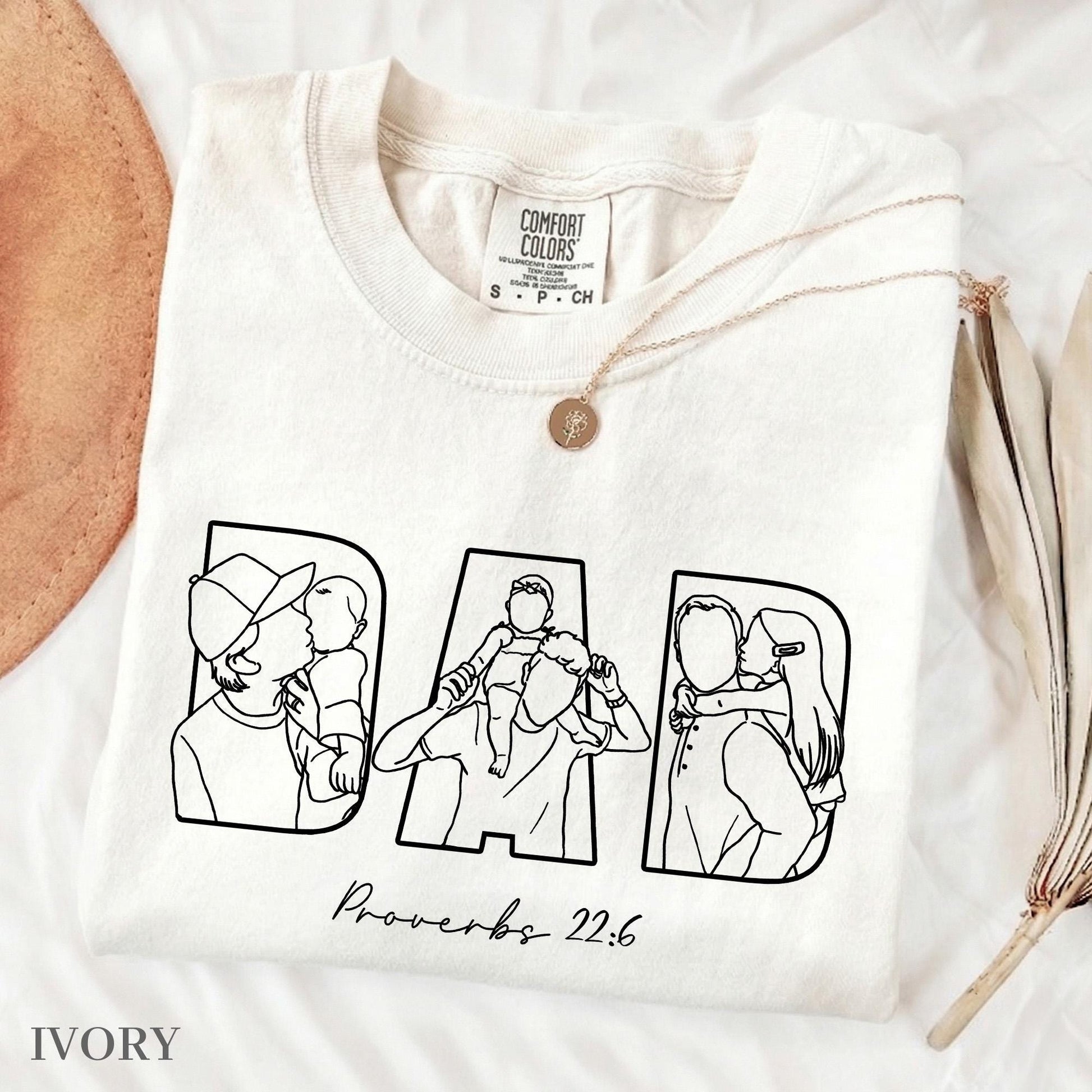Custom Dad Shirt, Custom Photo Outline Shirt, Father's Day Shirt Gift for Dad Christian