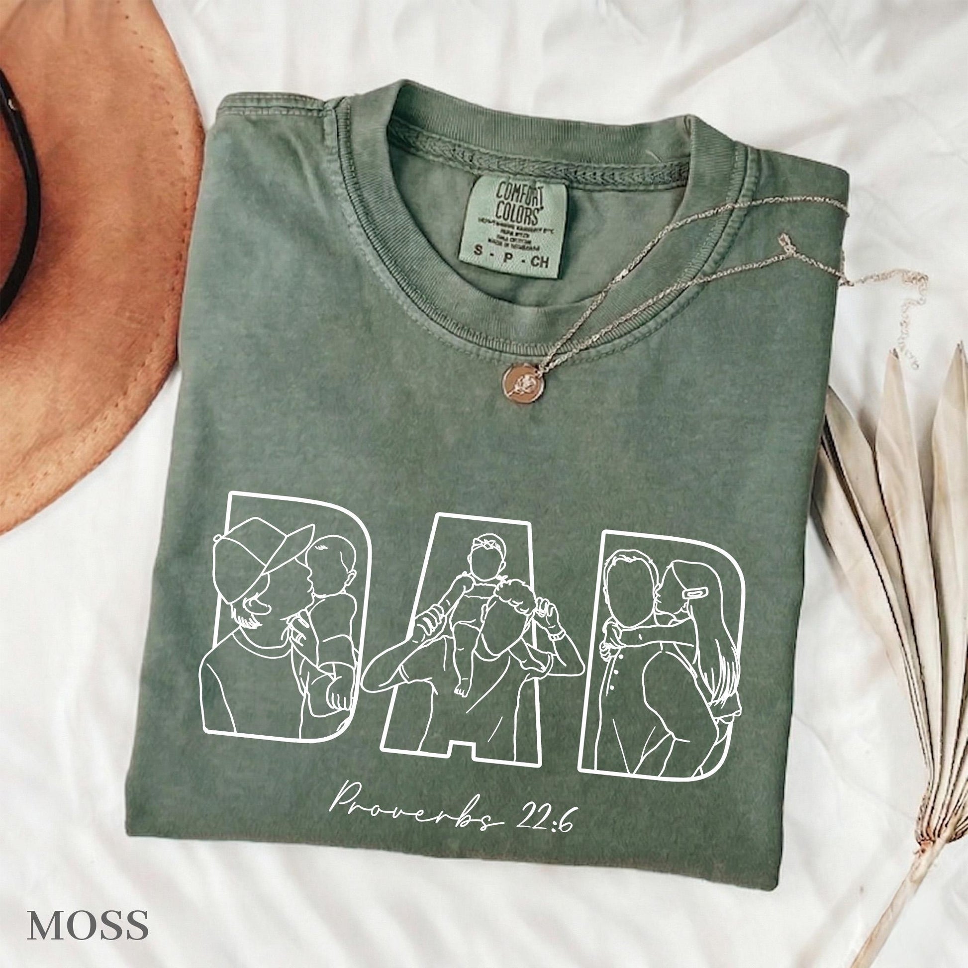 Custom Dad Shirt, Custom Photo Outline Shirt, Father's Day Shirt Gift for Dad Christian