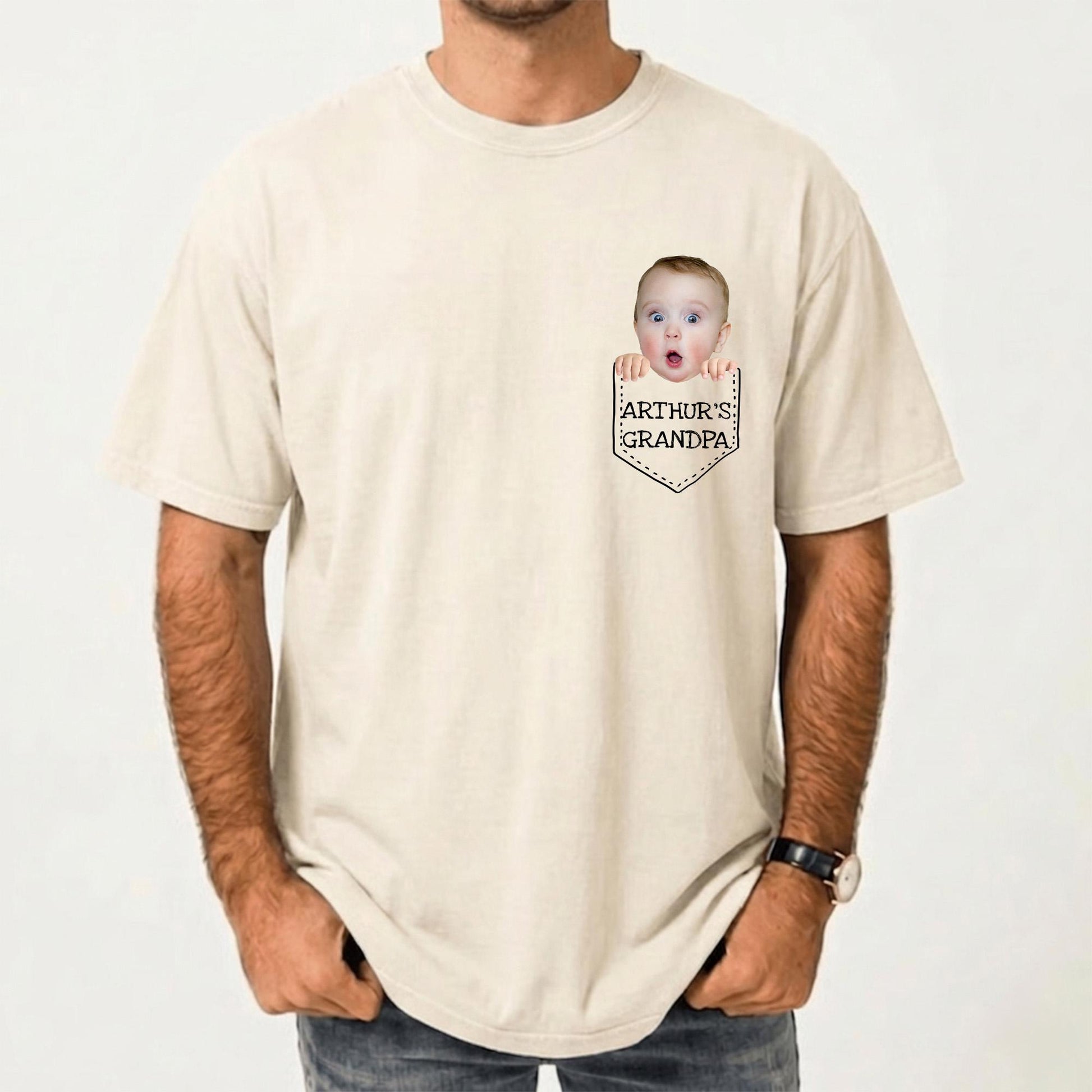 Custom Dad Shirt, Baby Face Photo Dad Shirt, Father's Day Shirt Gift for Husband, Funny Gift for New Dad