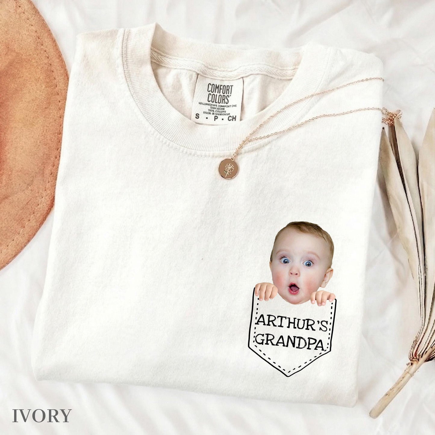 Custom Grandpa Photo Shirt, Baby Face Photo Shirt for Grandpa, Father's Day Shirt Gift from Grandkids, Funny Gift for New Grandparent