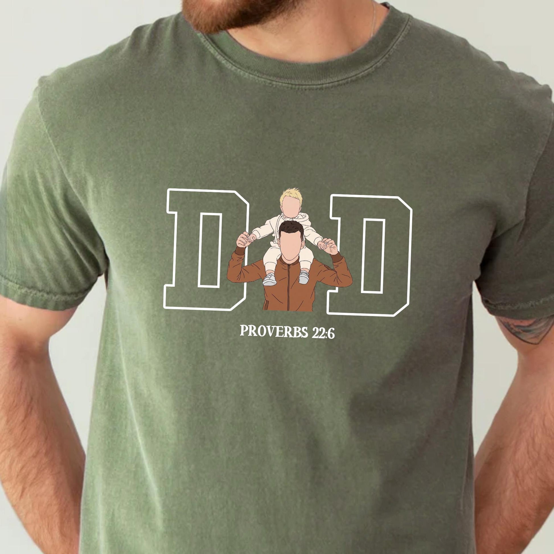 Custom Dad Shirt, Dad Portrait From Photo T-Shirt, Fathers Day Gift for Dad Christian, Dad Birthday Gift