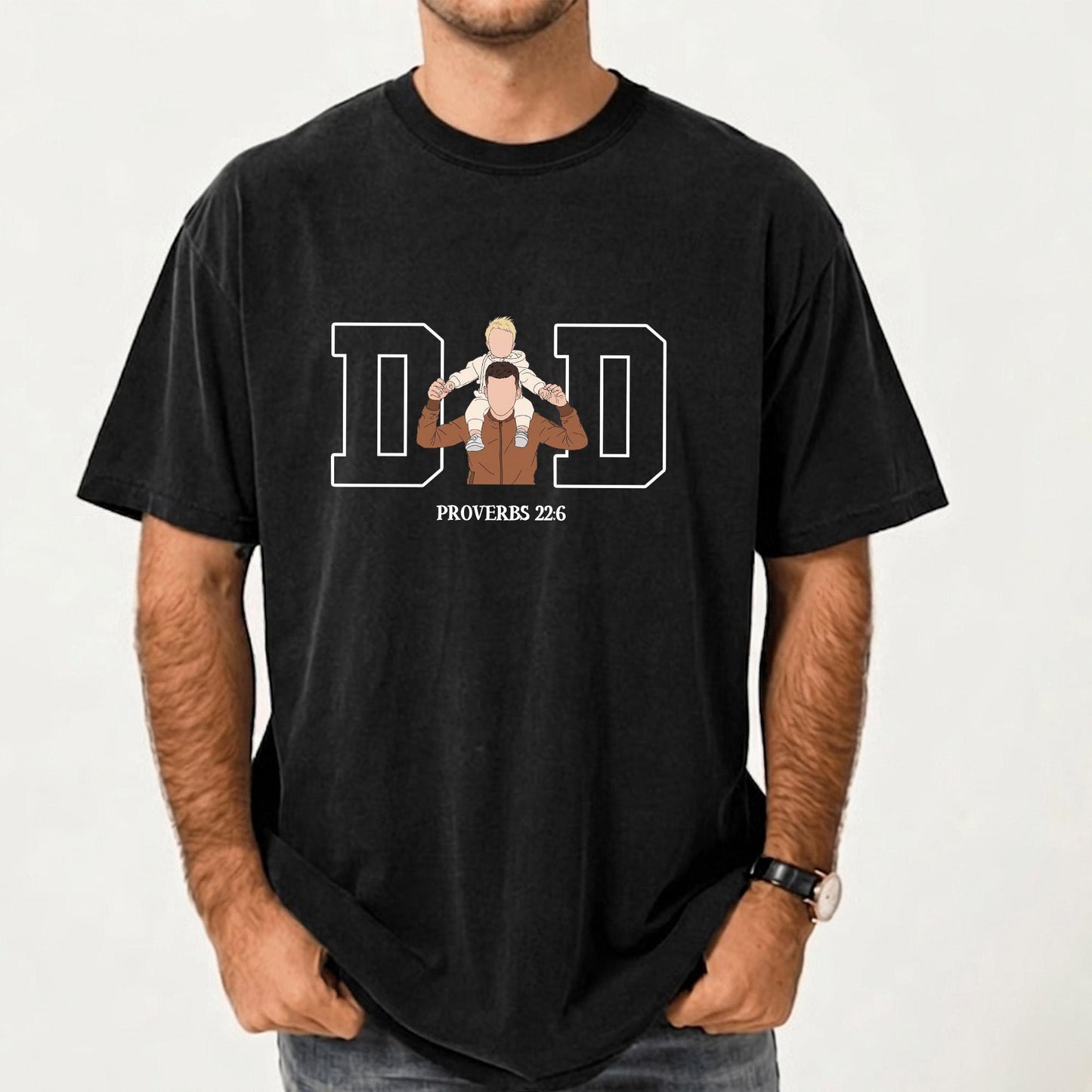 Custom Dad Shirt, Dad Portrait From Photo T-Shirt, Fathers Day Gift for Dad Christian, Dad Birthday Gift
