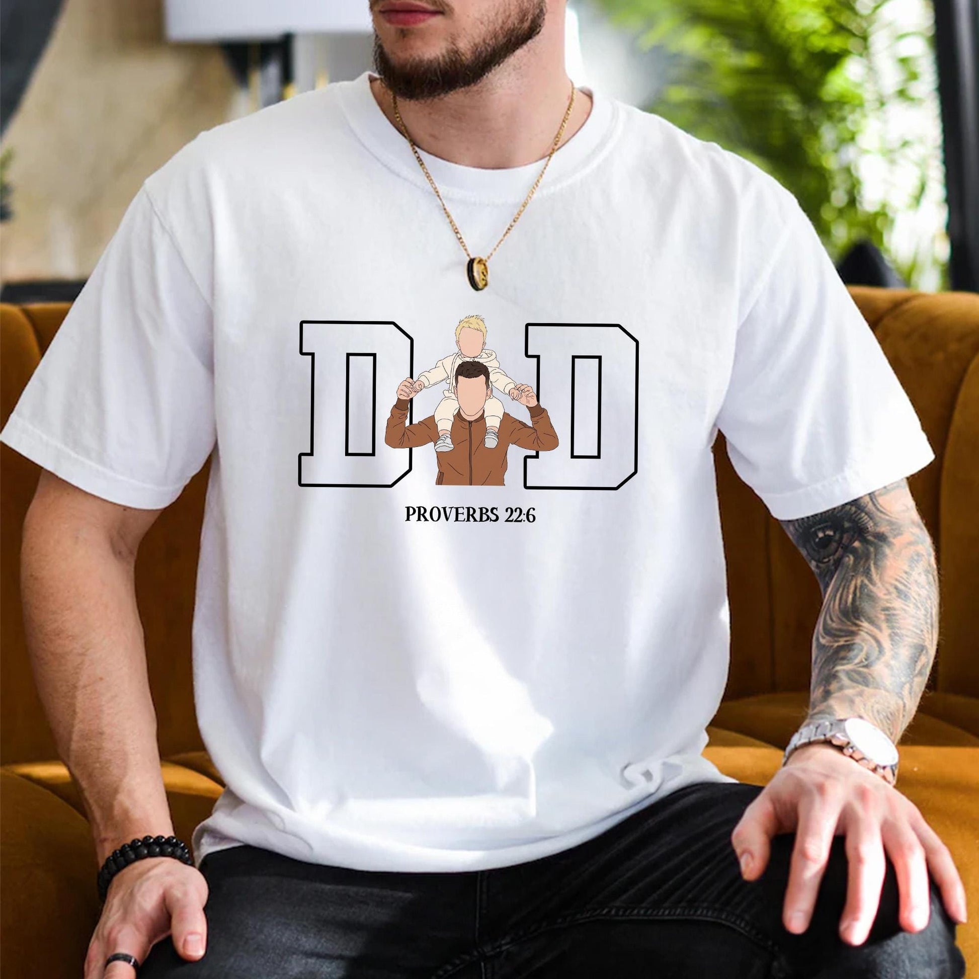 Custom Dad Shirt, Dad Portrait From Photo T-Shirt, Fathers Day Gift for Dad Christian, Dad Birthday Gift