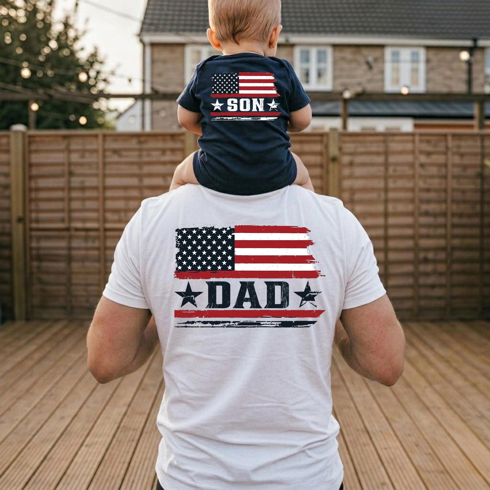 Personalized Dad and Daughter America Shirt, First Father's Day Shirt Gift for Husband, Dad USA Matching Shirt With Baby