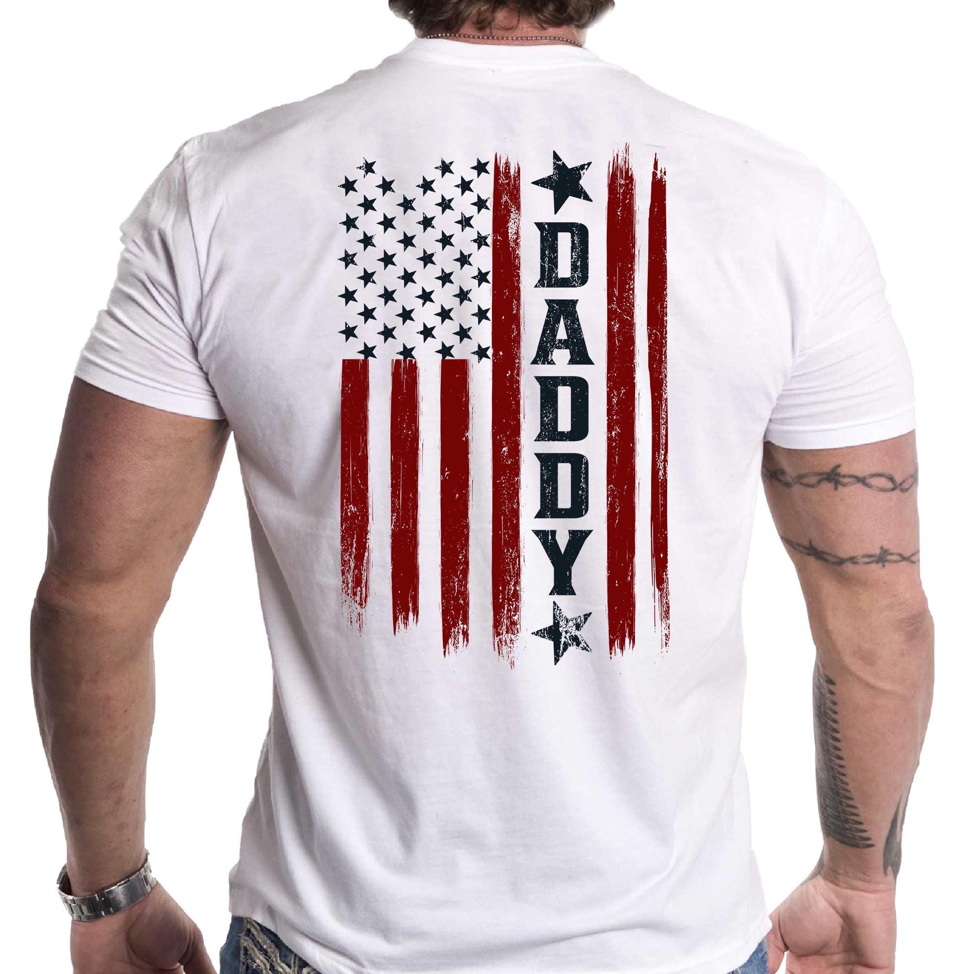 Personalized Daddy and Daughter America Shirt, America Flag Matching T-Shirt, Father's Day Shirt Gift for Husband
