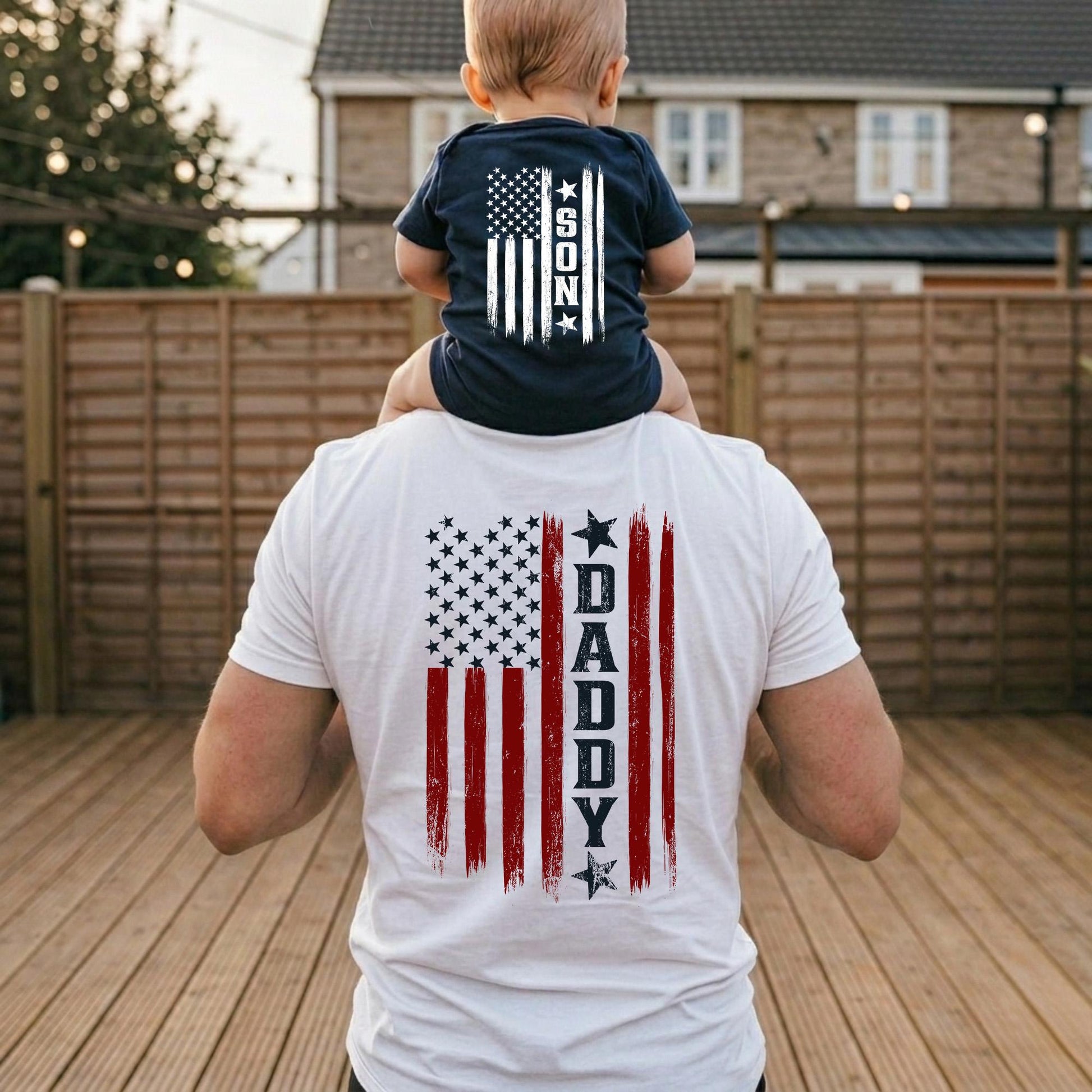 Personalized Daddy and Daughter America Shirt, America Flag Matching T-Shirt, Father's Day Shirt Gift for Husband