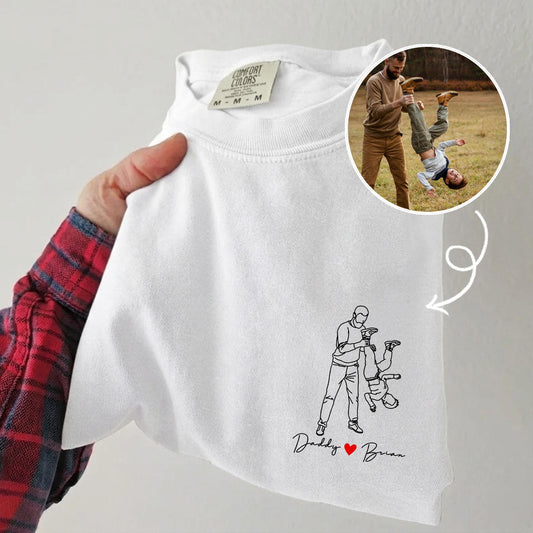 Custom Dad Portrait Shirt, Dad Photo T-Shirt, Father's Day Shirt Gift for Dad, Dad Birthday Gifts from Kid, Gift for Husband