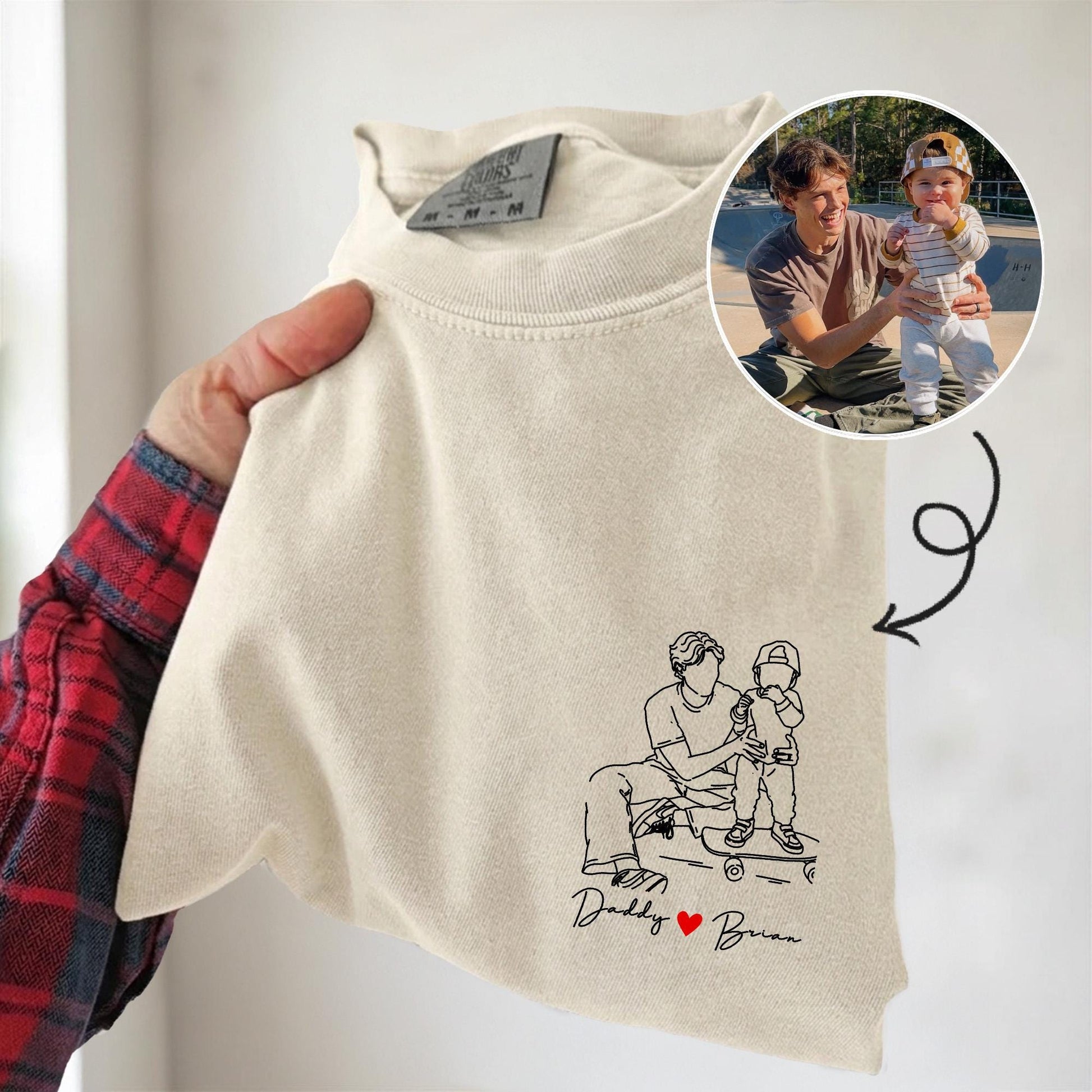 Custom Dad Portrait Shirt, Dad Photo T-Shirt, Father's Day Shirt Gift for Dad, Dad Birthday Gifts from Kid, Gift for Husband