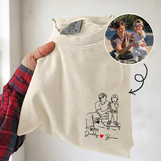 Custom Dad Portrait Shirt, Dad Photo T-Shirt, Father's Day Shirt Gift for Dad, Dad Birthday Gifts from Kid, Gift for Husband