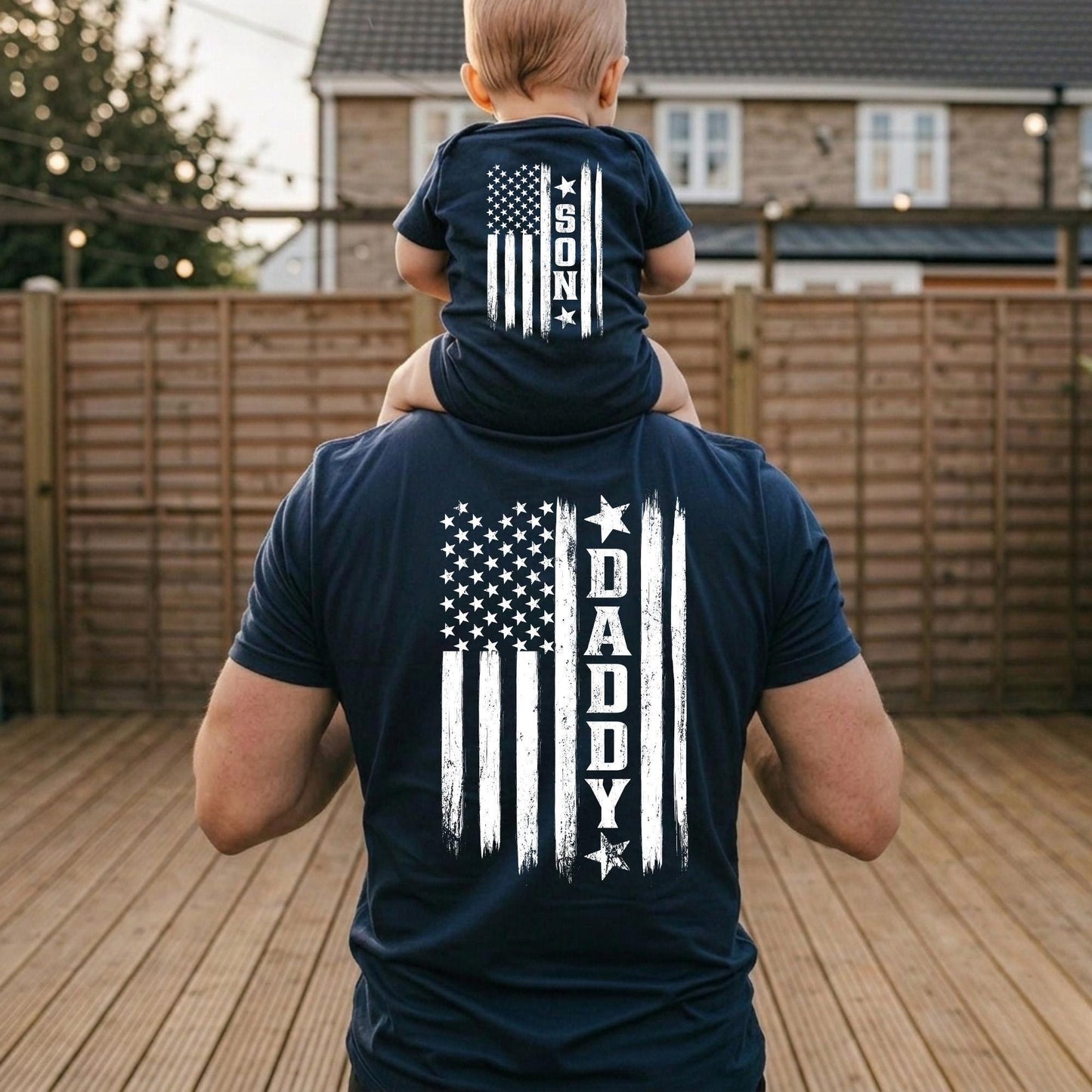 Personalized Daddy America Shirt, America Flag T-Shirt, Father's Day Shirt Gift for Husband