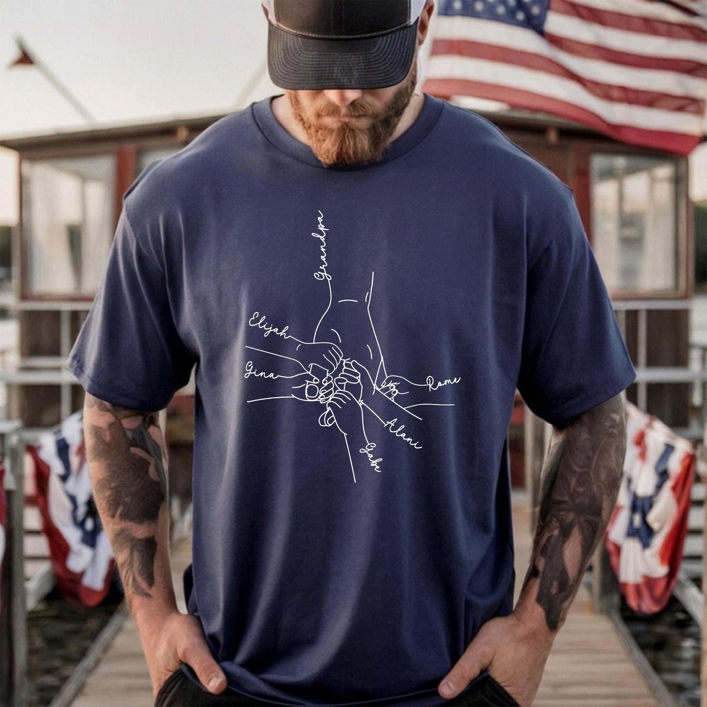 Dad Shirt, Custom Papa Shirt With Kids Names, Personalized Father's Day Gift for Dad from Kids