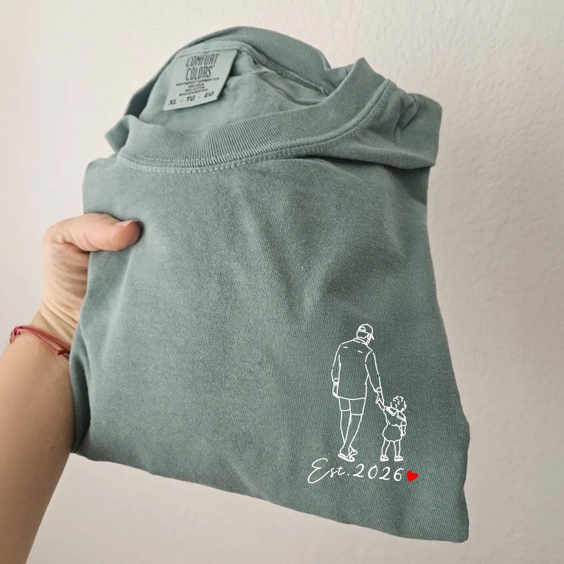 Father's Day Shirt Gift for Husband, Personalized Dad Photo Shirt, Custom Dad Line Art T-Shirt, Dad Birthday Gift from Kids